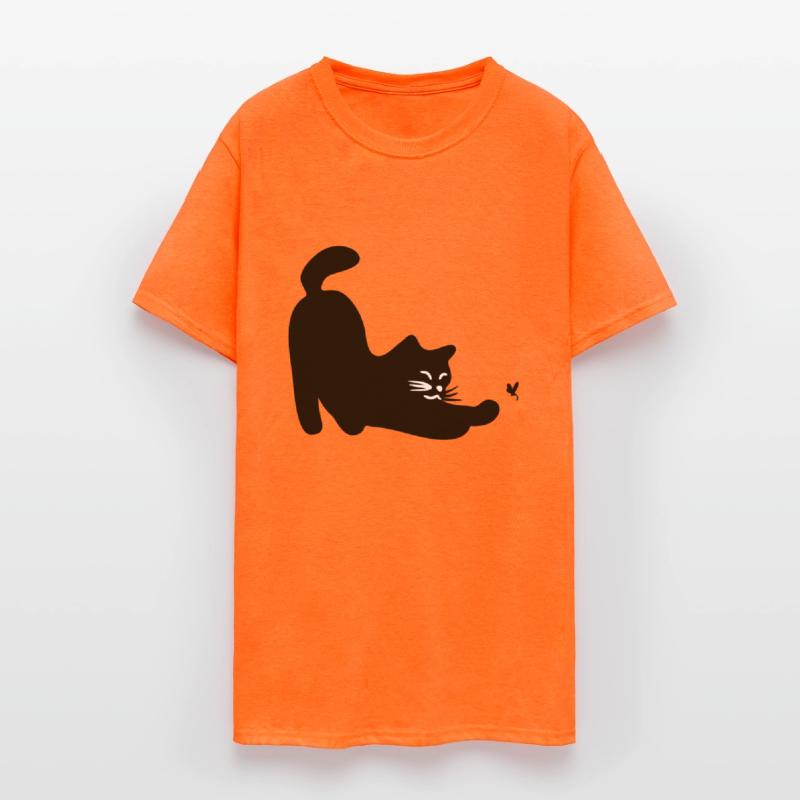 a cat playing with a dragonfly