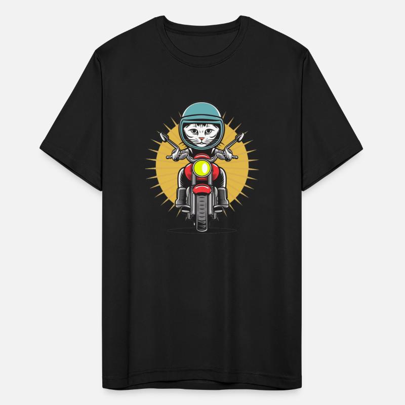 A cat wearing a helmet and riding a motorcycle