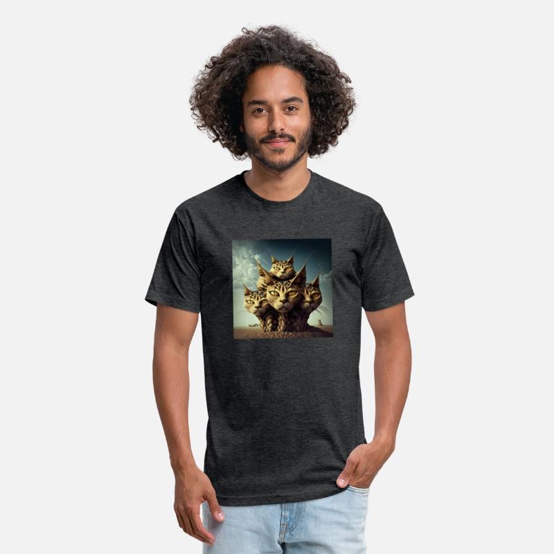 A massive five-headed cat style of salvador dali