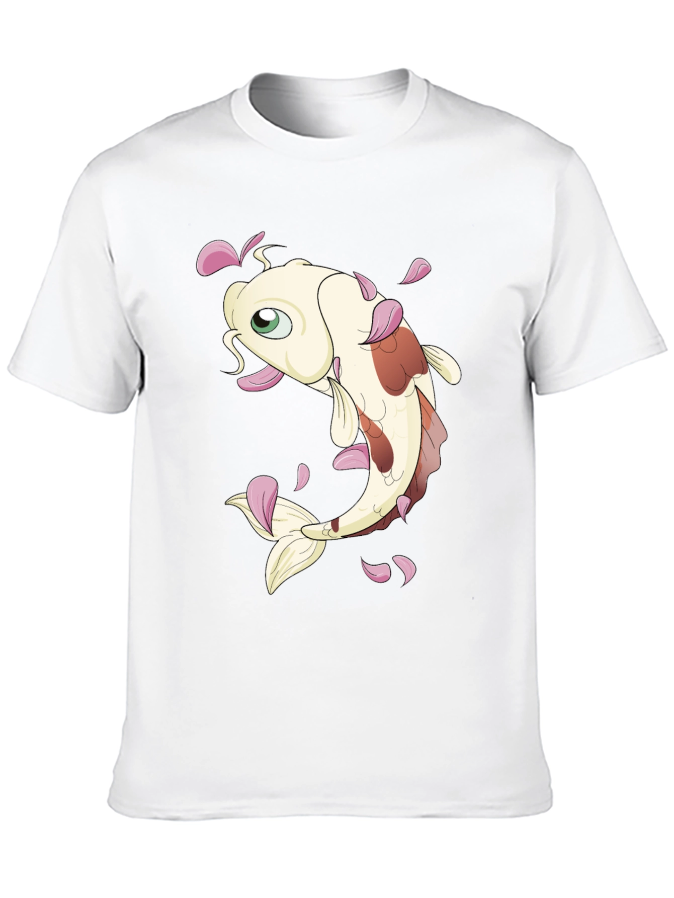Koi Fish Graphic Tee - Black Casual T-Shirt
