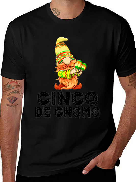Cinco de Gnomo Graphic T-Shirt - Festive Fun