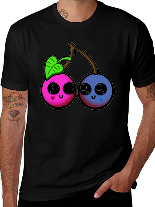 Cute Cartoon Cherry Graphic T-Shirt