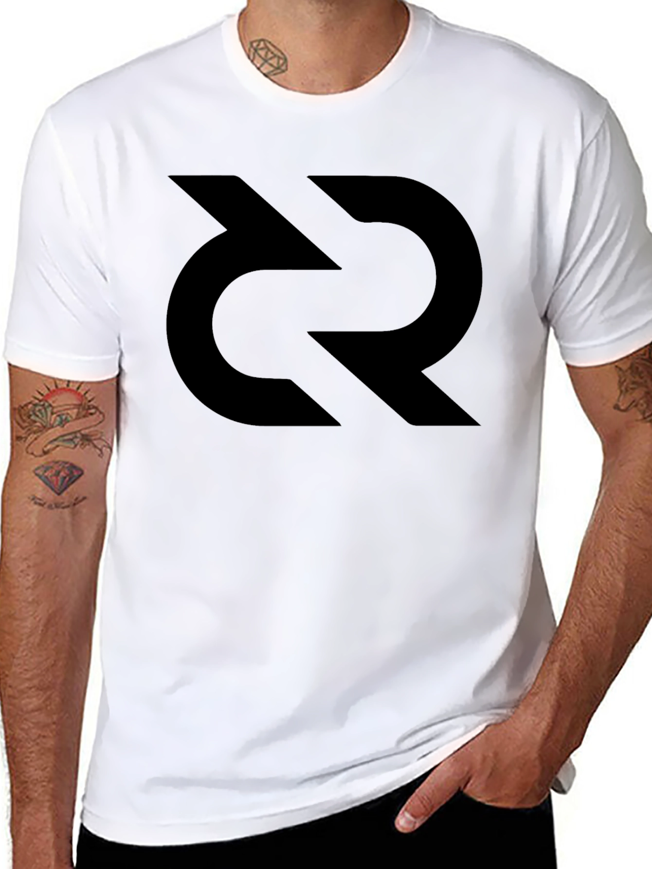 Black Graphic Tee - Modern Logo Design