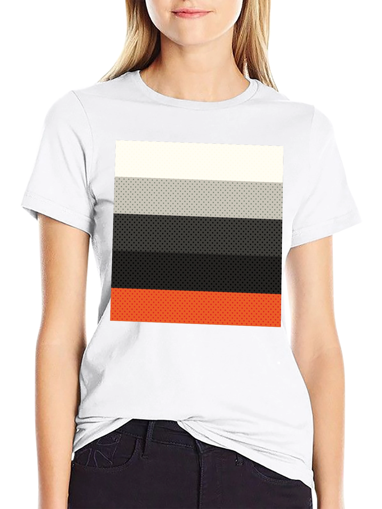 Striped Dot Pattern Mens Graphic T-Shirt