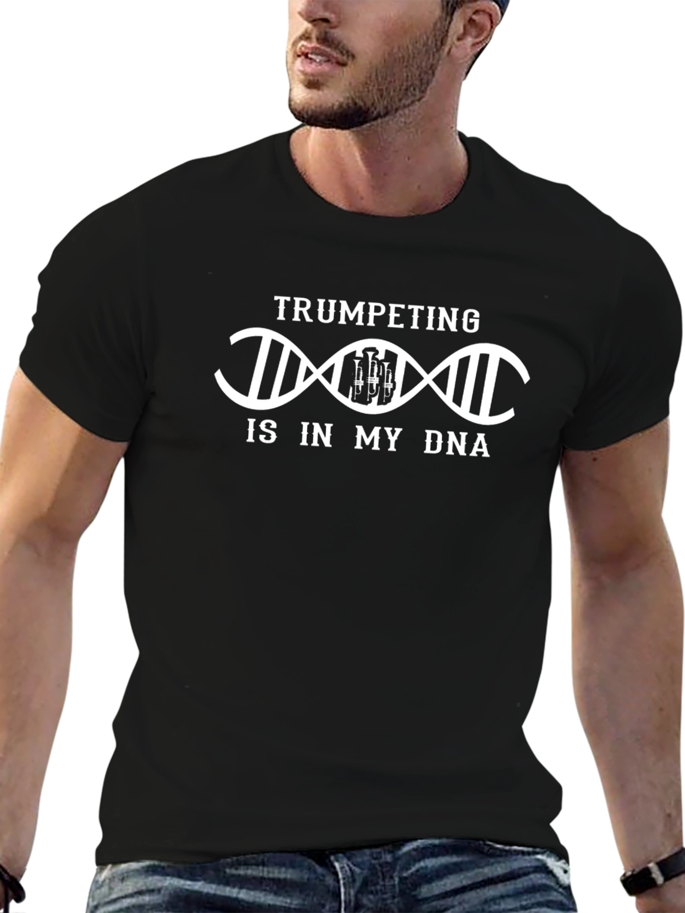 Trumpeting DNA Black Graphic Tee