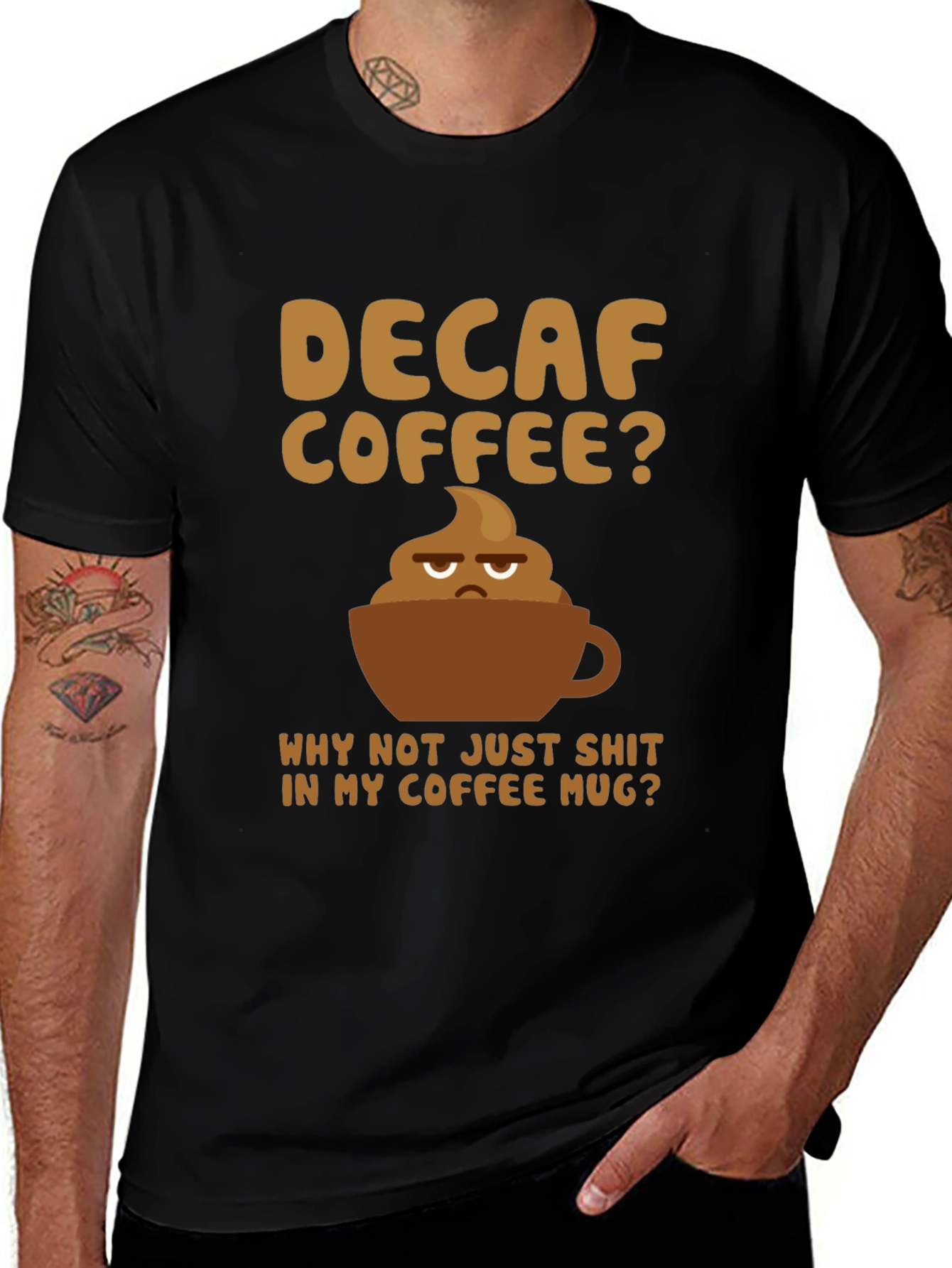 Decaf Coffee Poop Mug Graphic Tee
