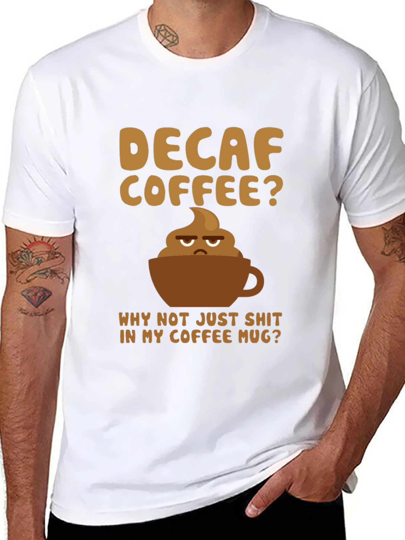 Decaf Coffee Poop Mug Graphic Tee