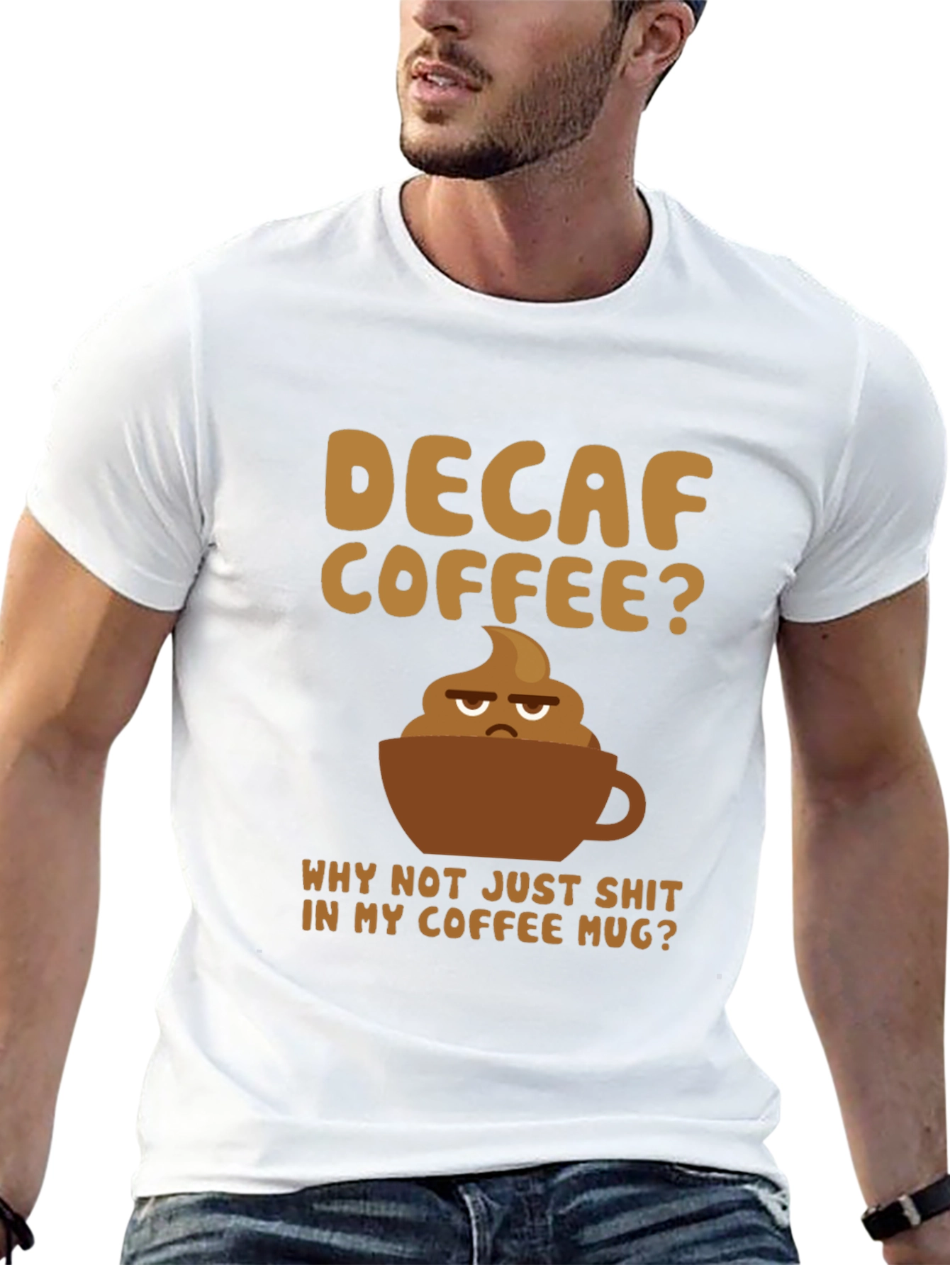 Decaf Coffee Poop Mug Graphic Tee