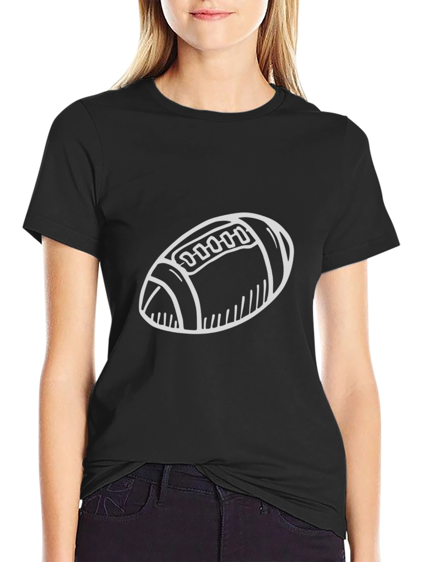 Football Graphic Black T-Shirt