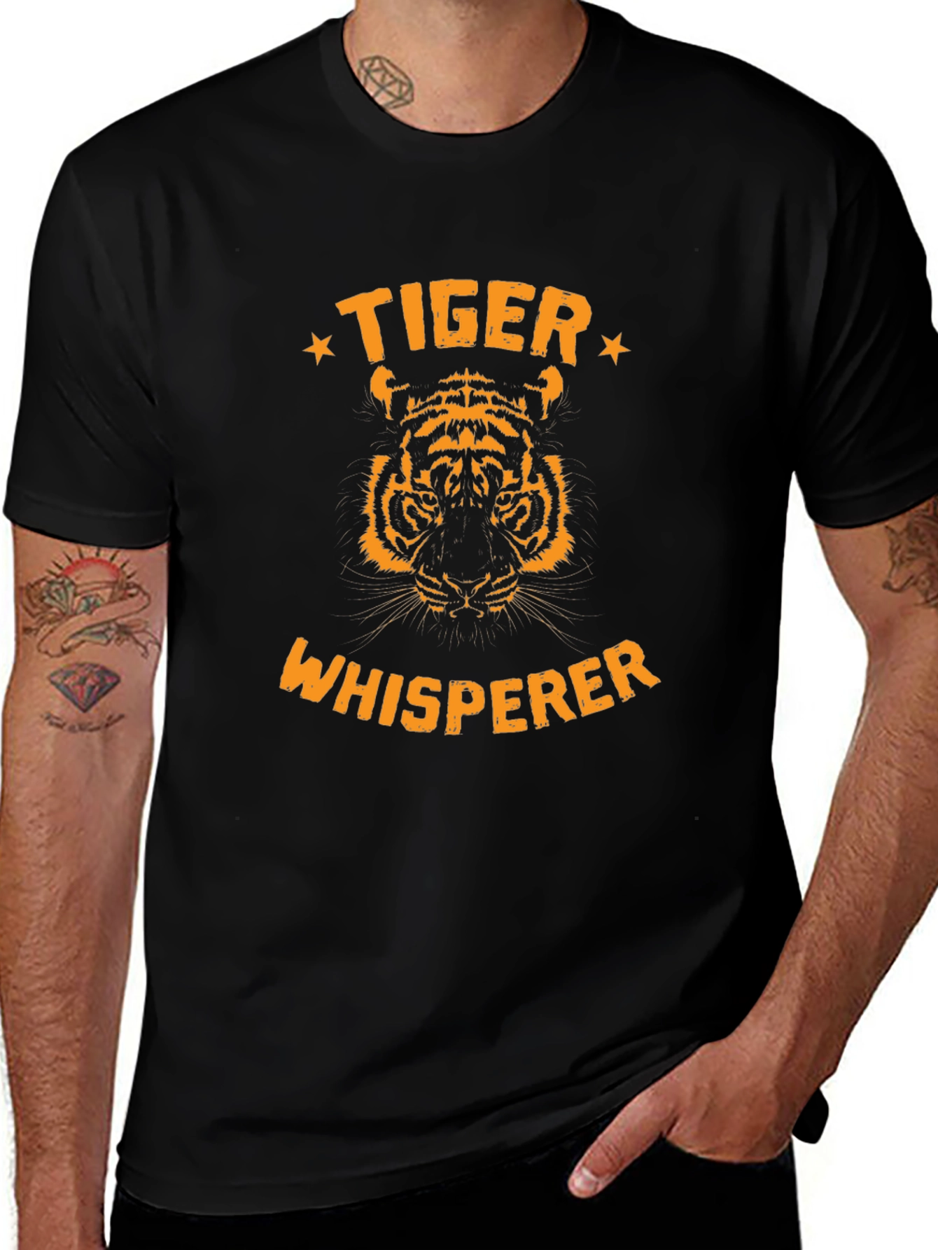 Tiger Whisperer Graphic T-Shirt - Black