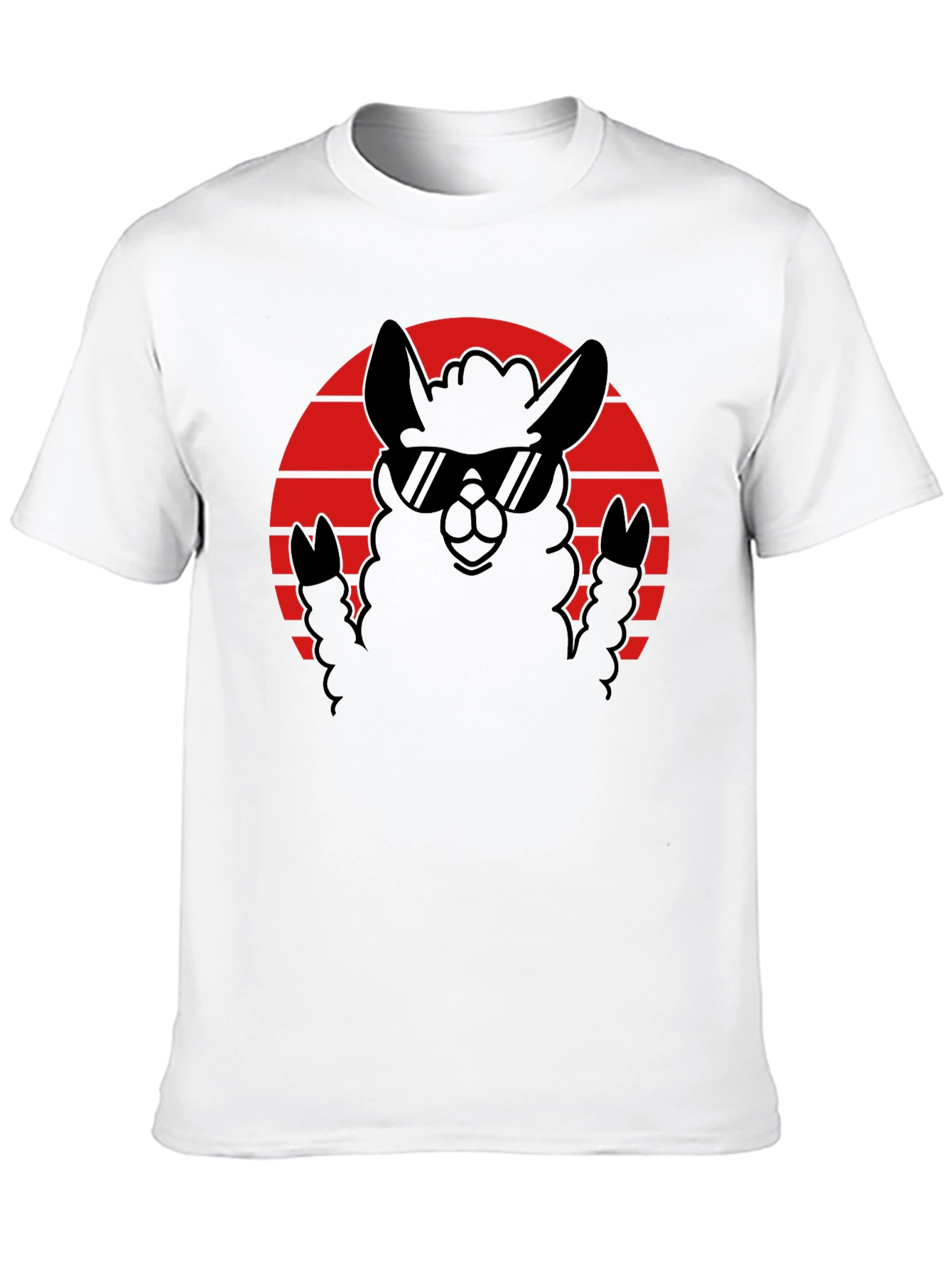 Cool Llama Sunset T-Shirt - Black Graphic Tee
