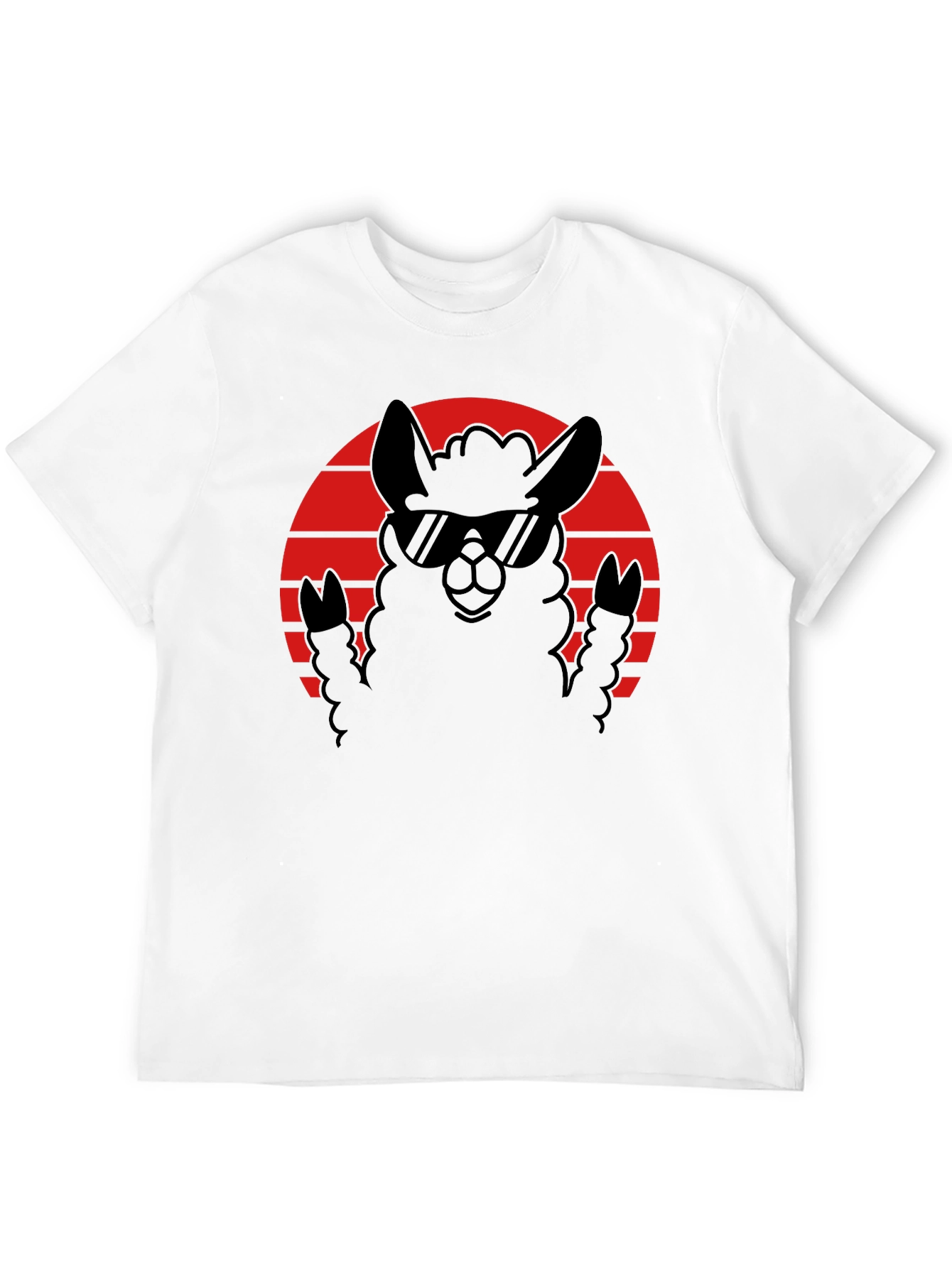 Cool Llama Sunset T-Shirt - Black Graphic Tee