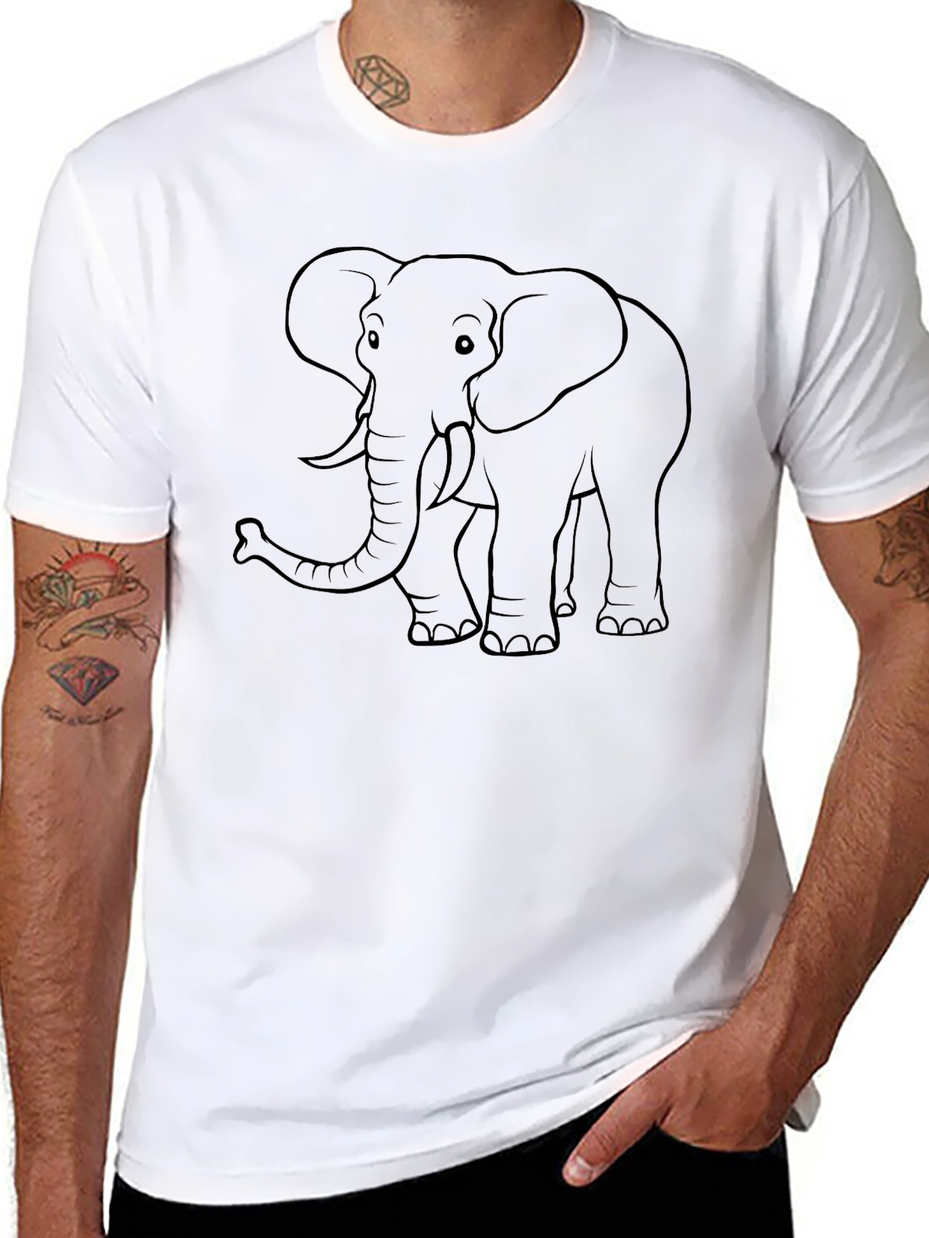 Elephant Graphic T-Shirt - Black