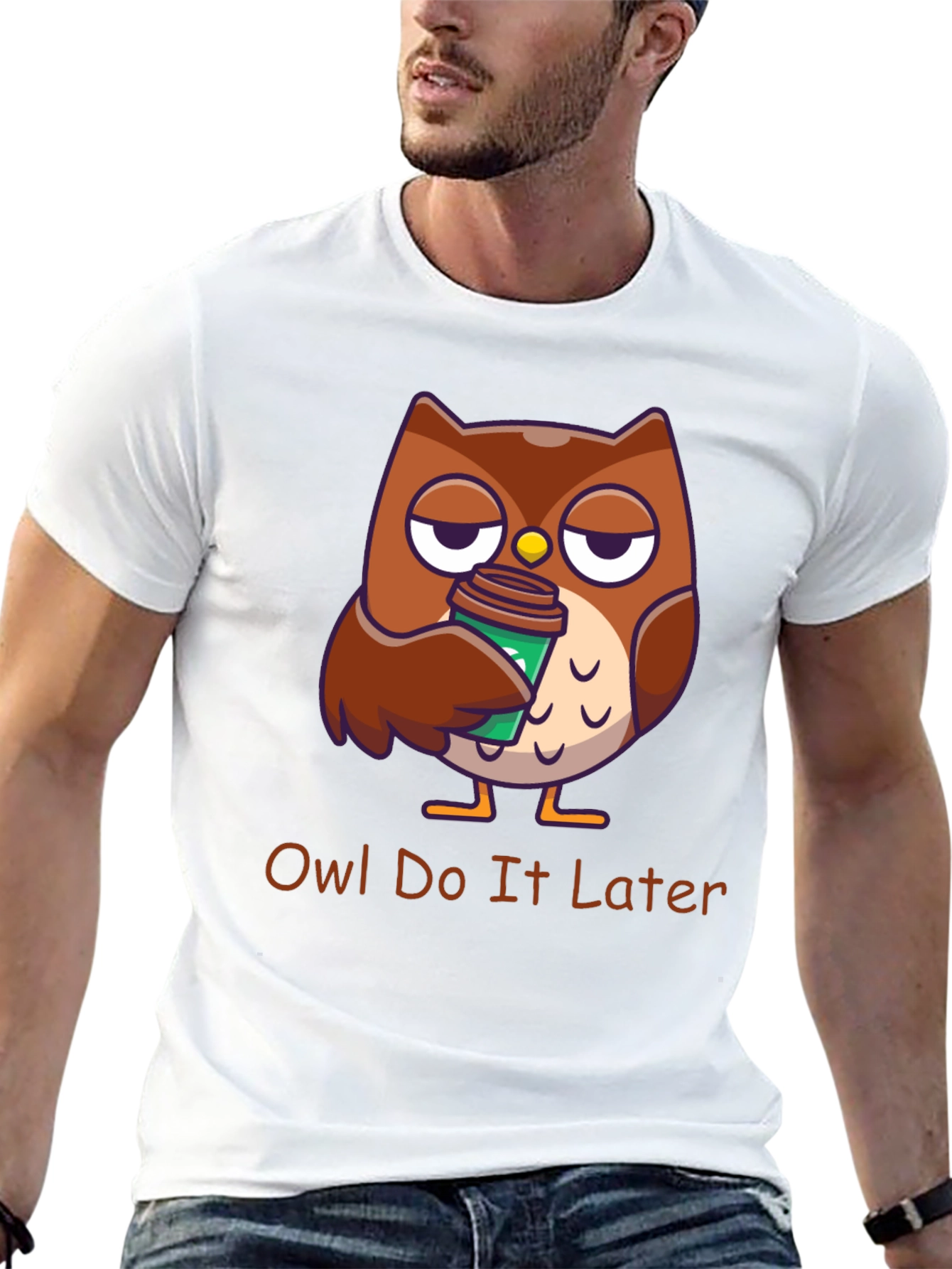 Owl Do It Later T-Shirt: Funny Coffee Lover Tee
