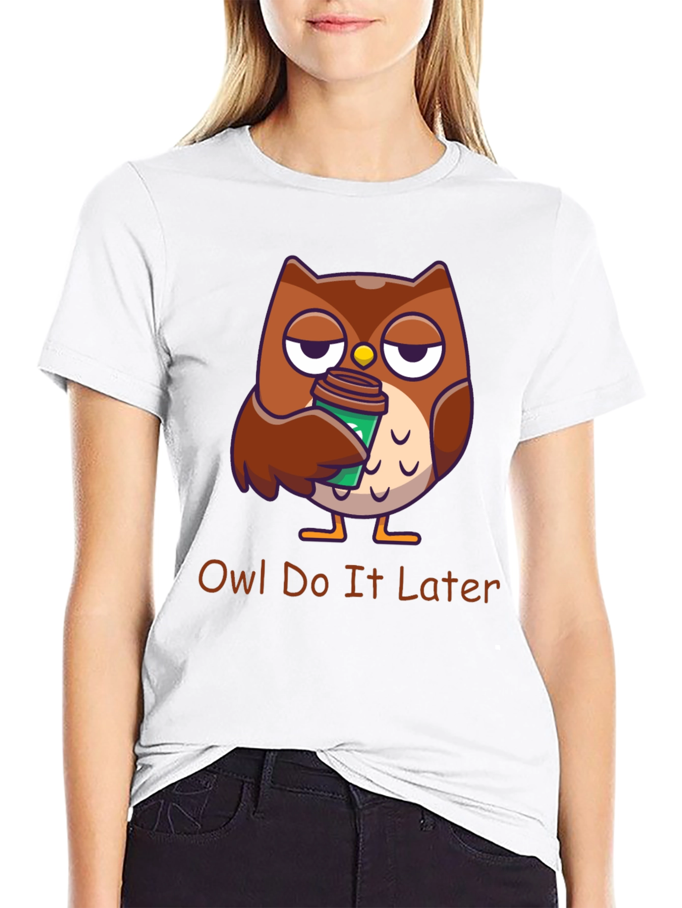 Owl Do It Later T-Shirt: Funny Coffee Lover Tee