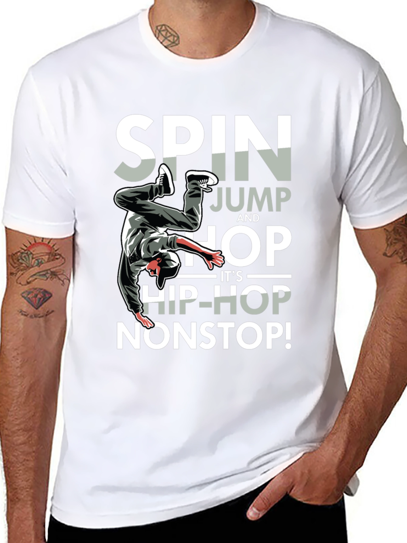 Spin Jump Hop Hip-Hop Nonstop Mens T-Shirt