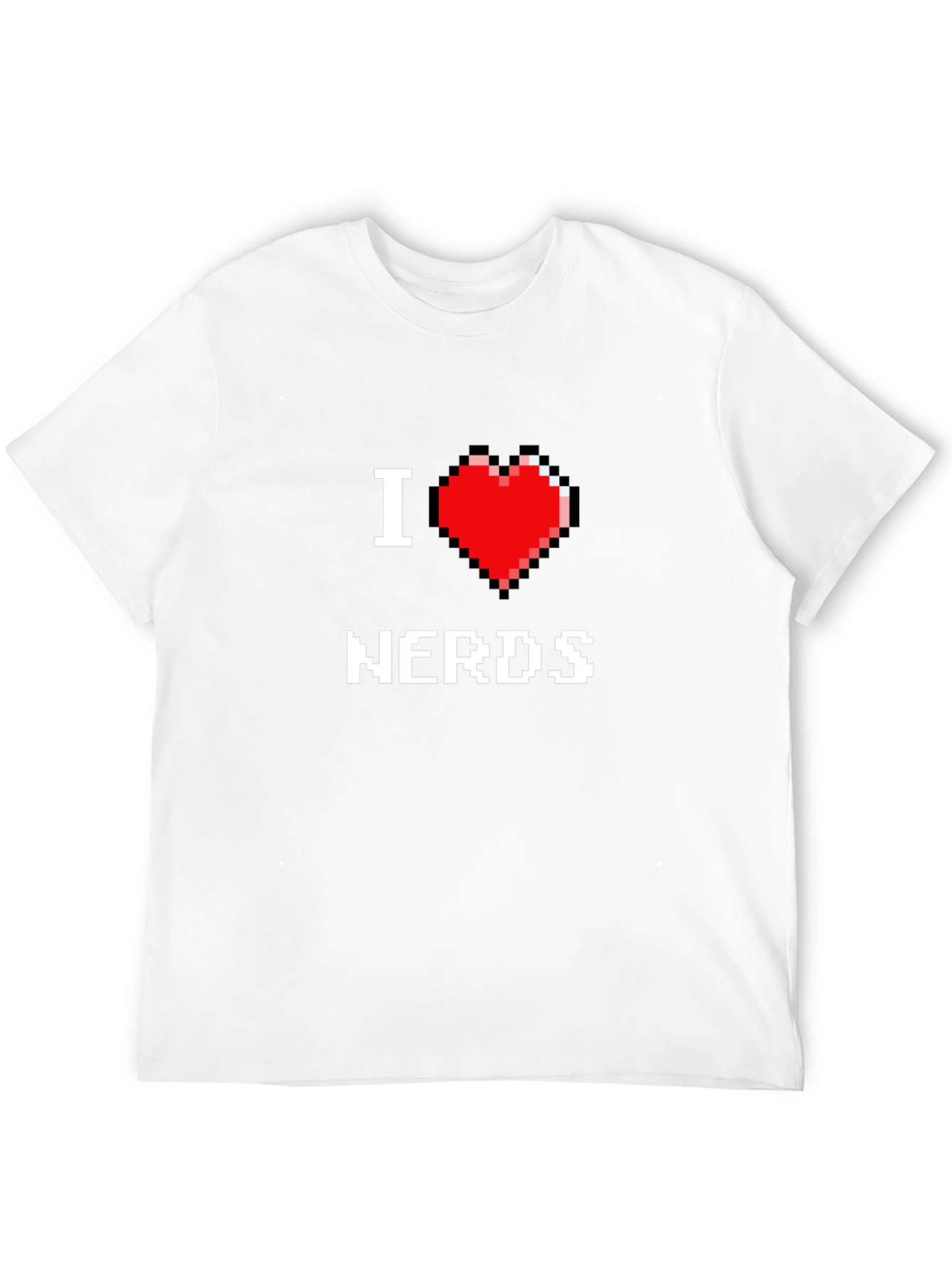I Heart Nerds Pixel Art Black Graphic Tee