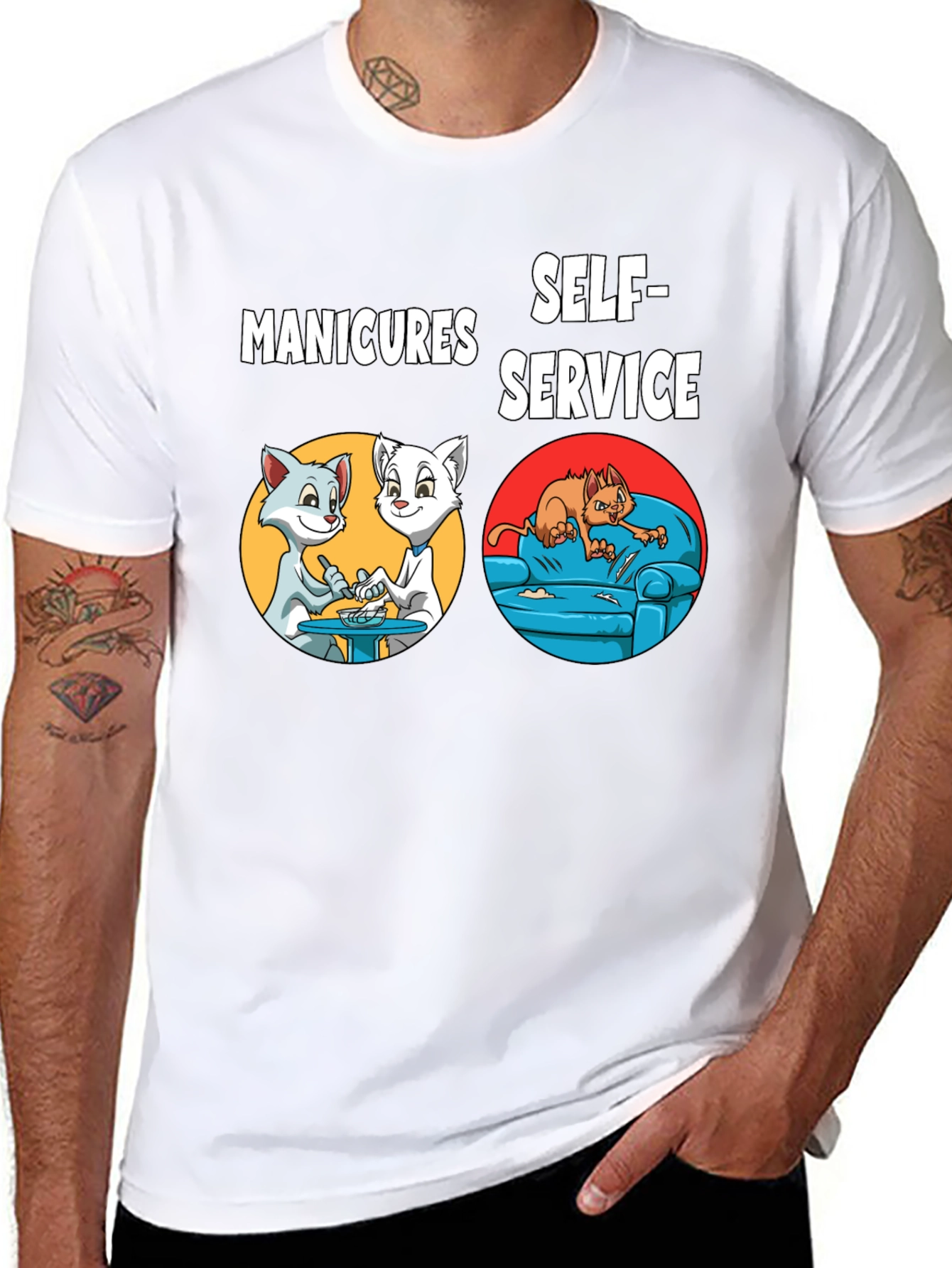Manicures Self-Service Cat Graphic Tee