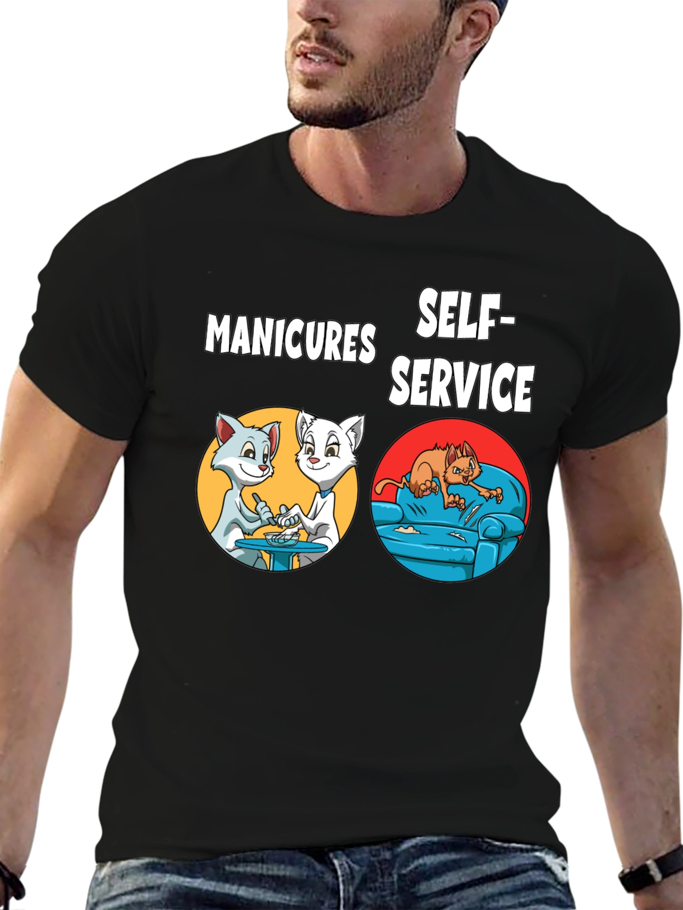 Manicures Self-Service Cat Graphic Tee