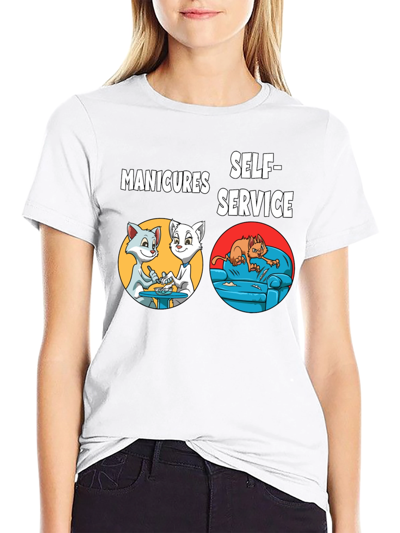 Manicures Self-Service Cat Graphic Tee