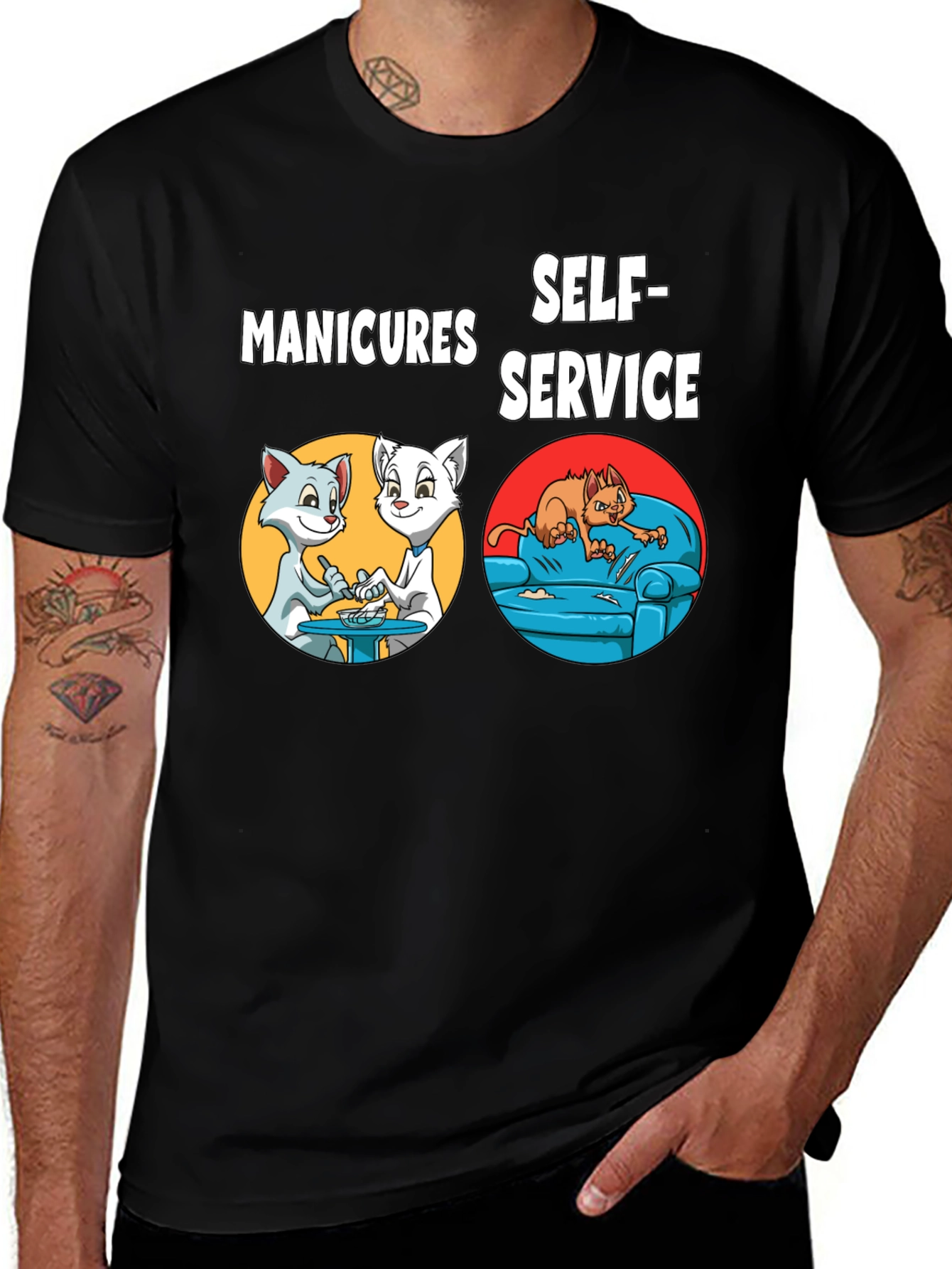 Manicures Self-Service Cat Graphic Tee