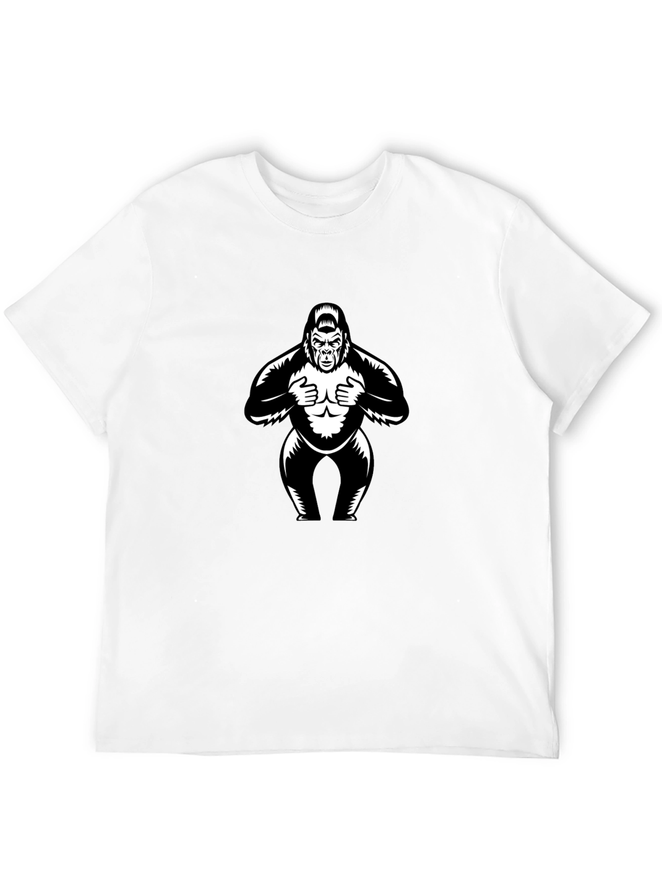 Graphic Gorilla Tee - Black Cotton Casual Wear