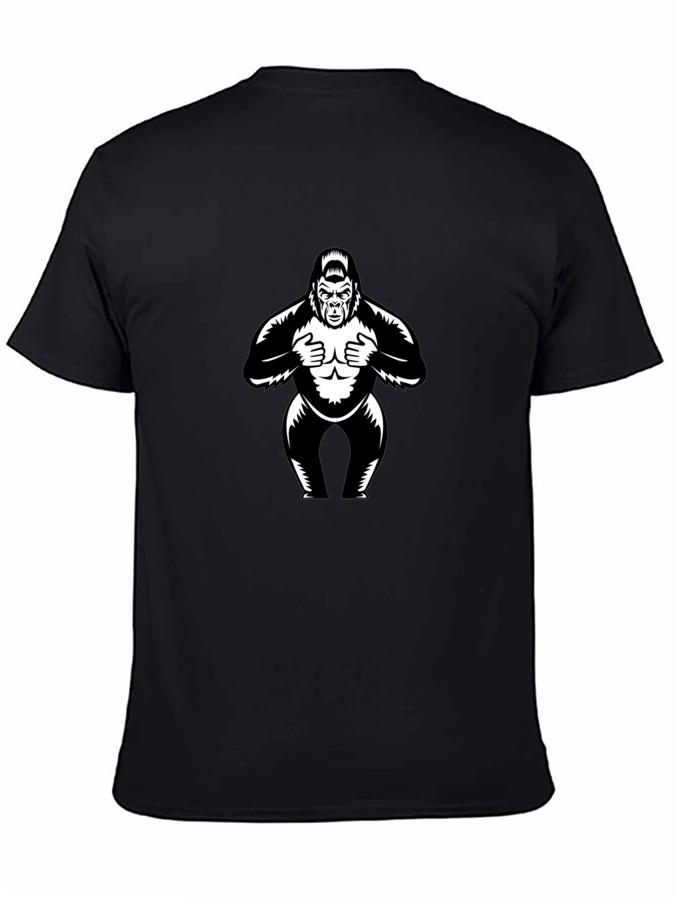Graphic Gorilla Tee - Black Cotton Casual Wear