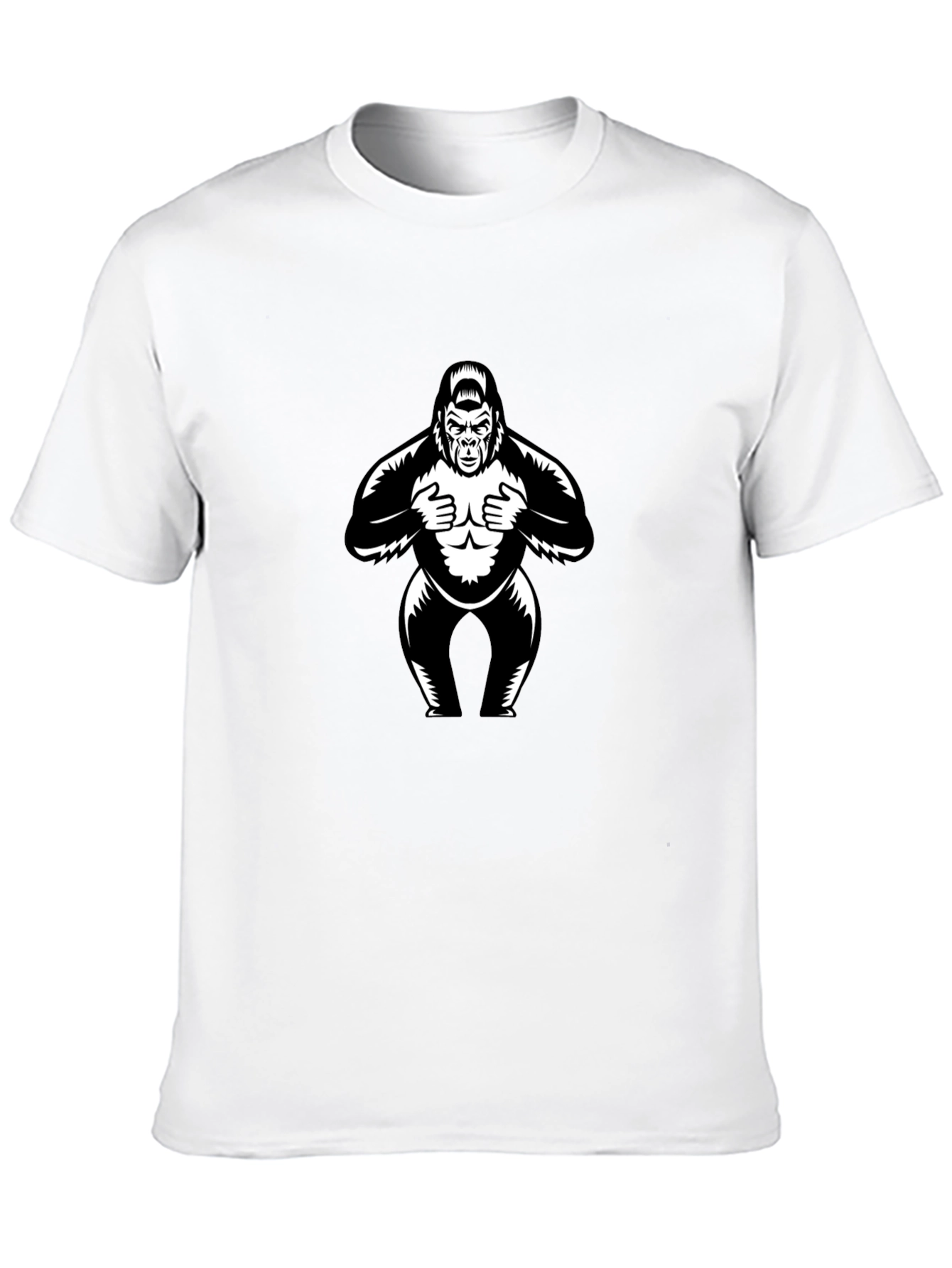 Graphic Gorilla Tee - Black Cotton Casual Wear