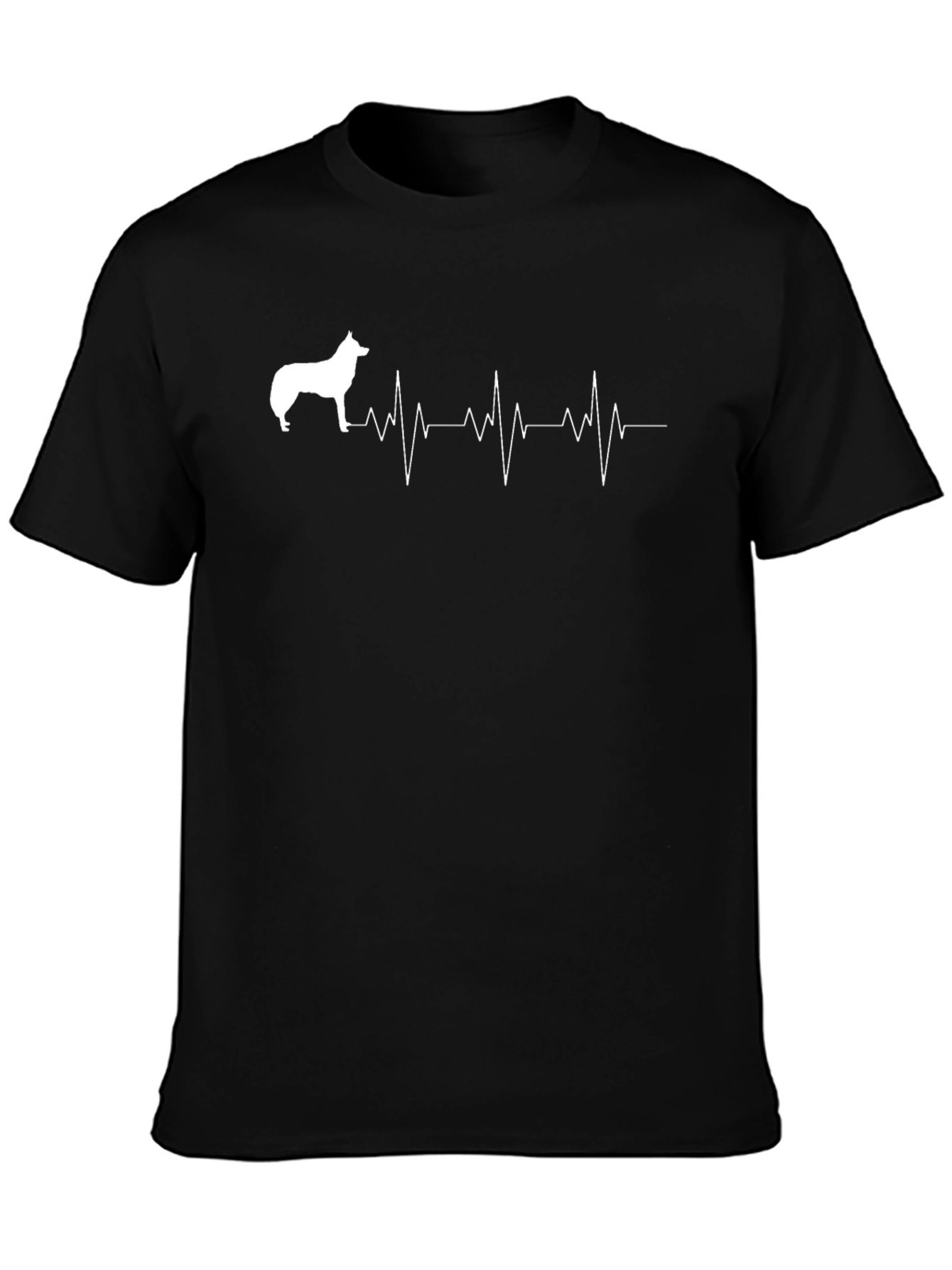 Dog Breed Heartbeat Graphic Tee - Black