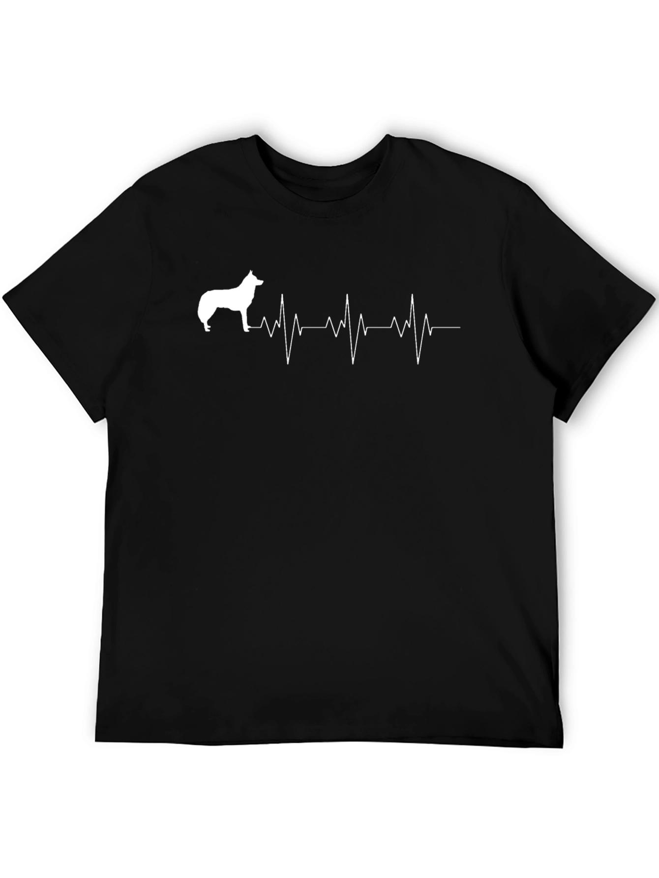 Dog Breed Heartbeat Graphic Tee - Black