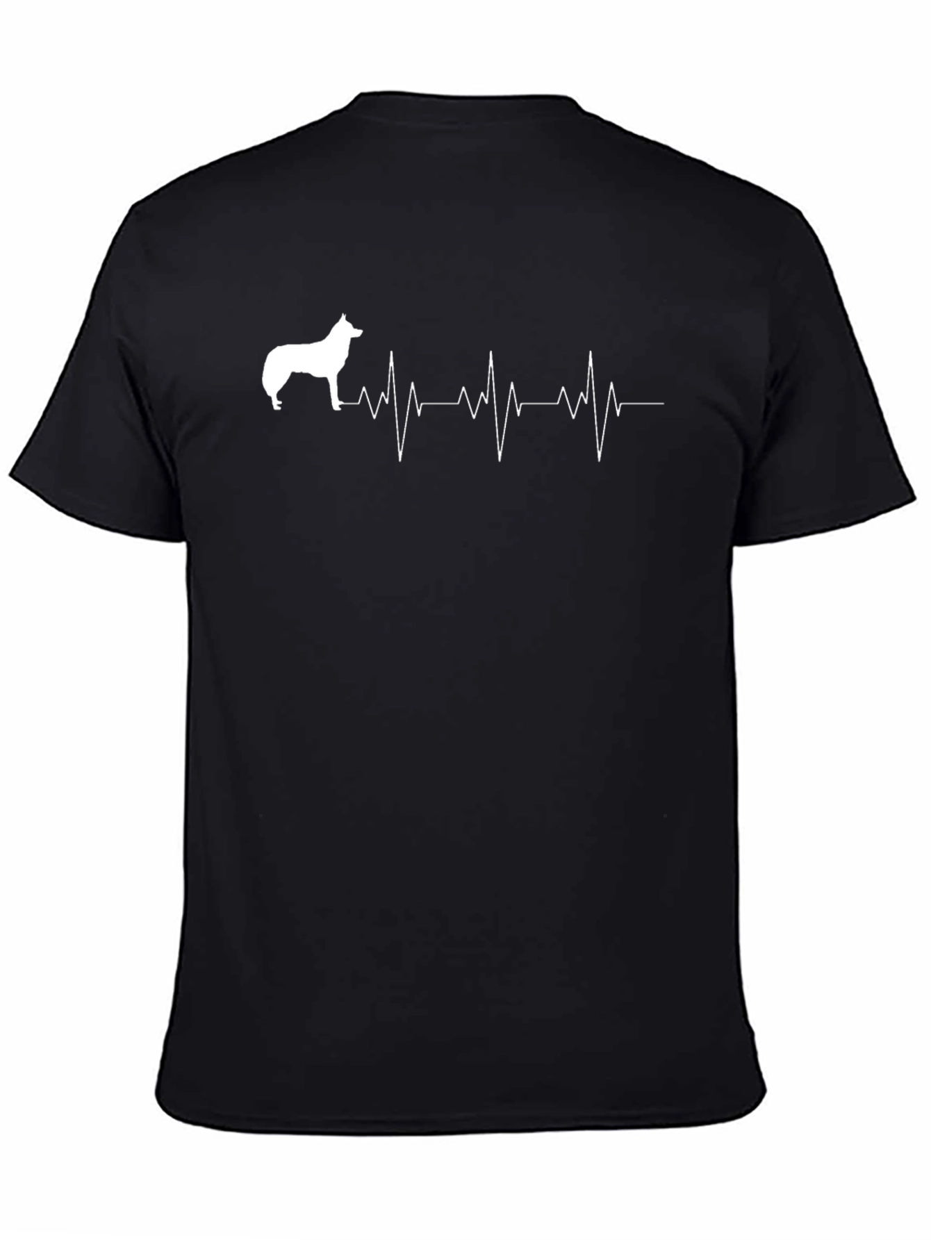 Dog Breed Heartbeat Graphic Tee - Black