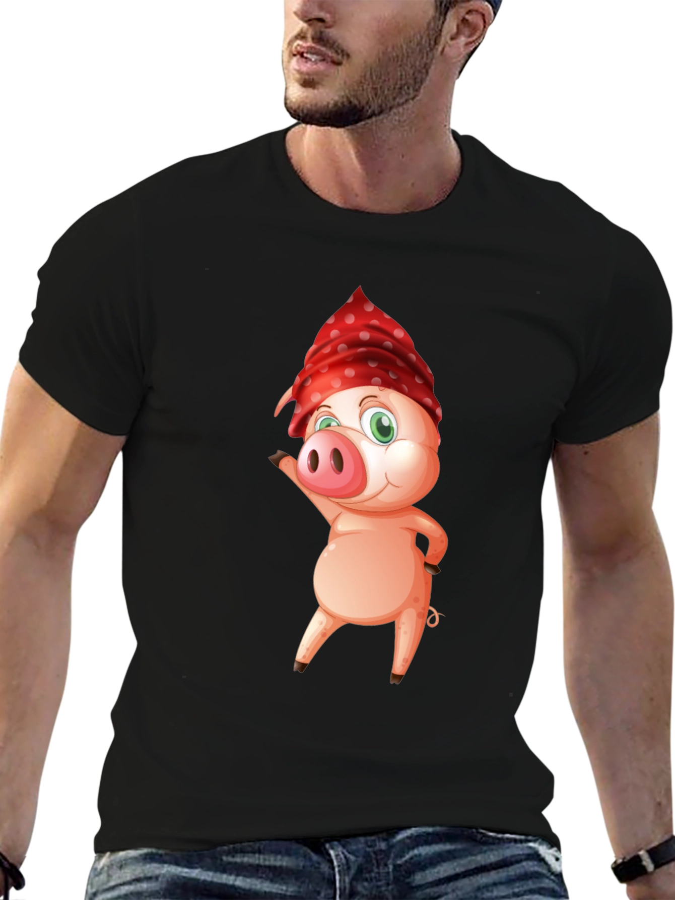 Pig with Bandana Graphic Tee - Cool & Comfy