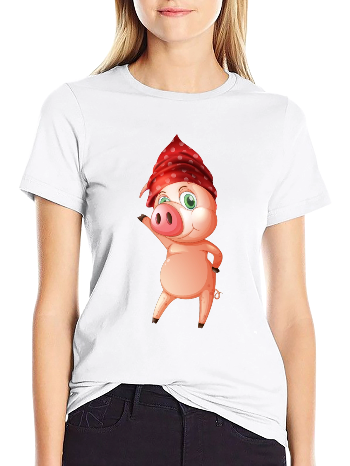 Pig with Bandana Graphic Tee - Cool & Comfy