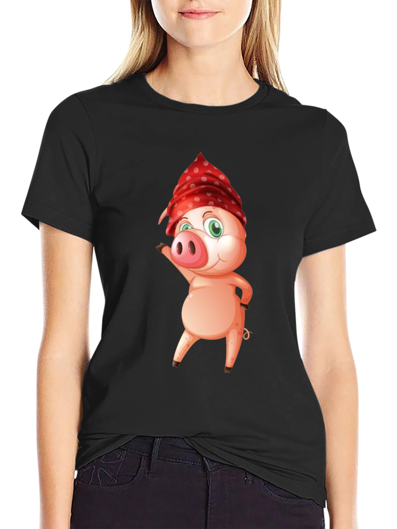Pig with Bandana Graphic Tee - Cool & Comfy
