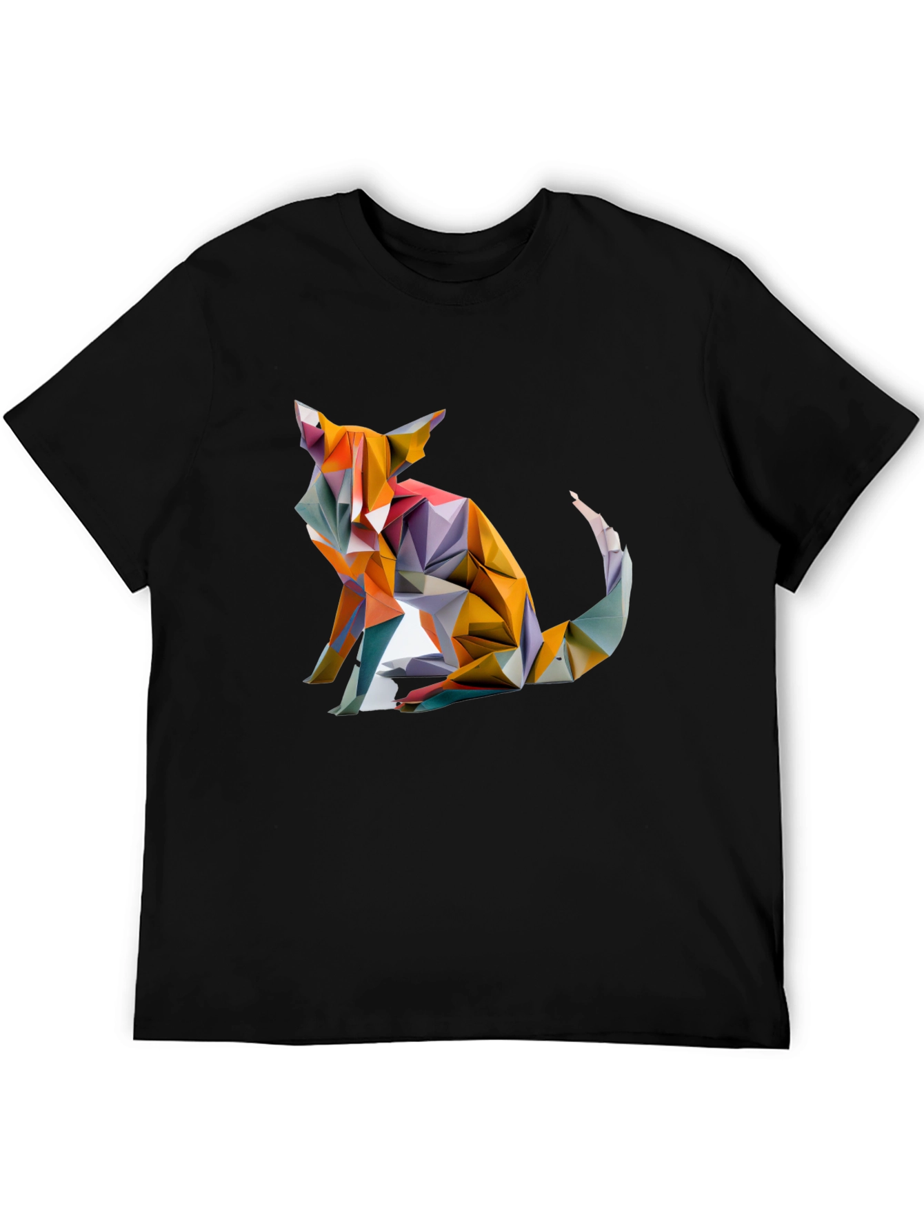 Geometric Fox Graphic Tee - Stylish Mens T-Shirt
