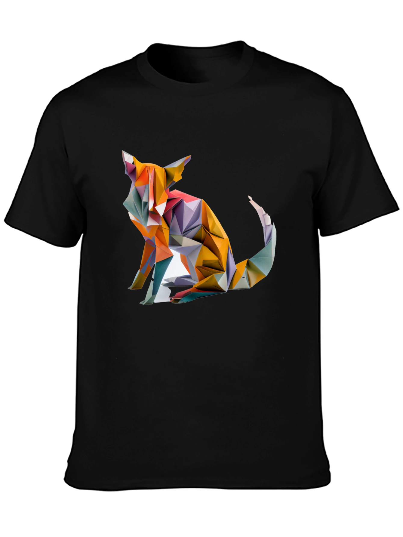 Geometric Fox Graphic Tee - Stylish Mens T-Shirt