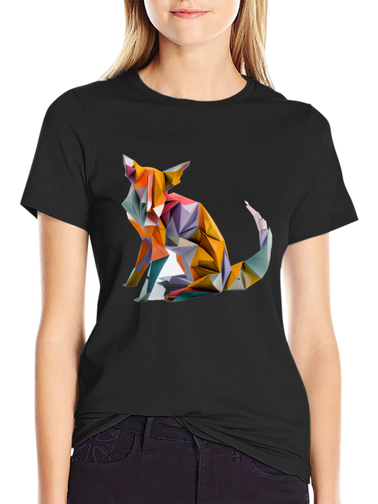 Geometric Fox Graphic Tee - Stylish Mens T-Shirt