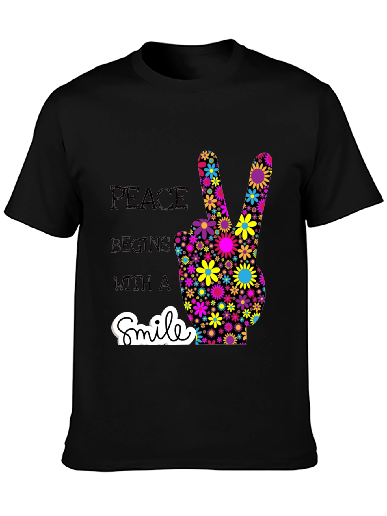 Peace Begins With a Smile Graphic T-Shirt