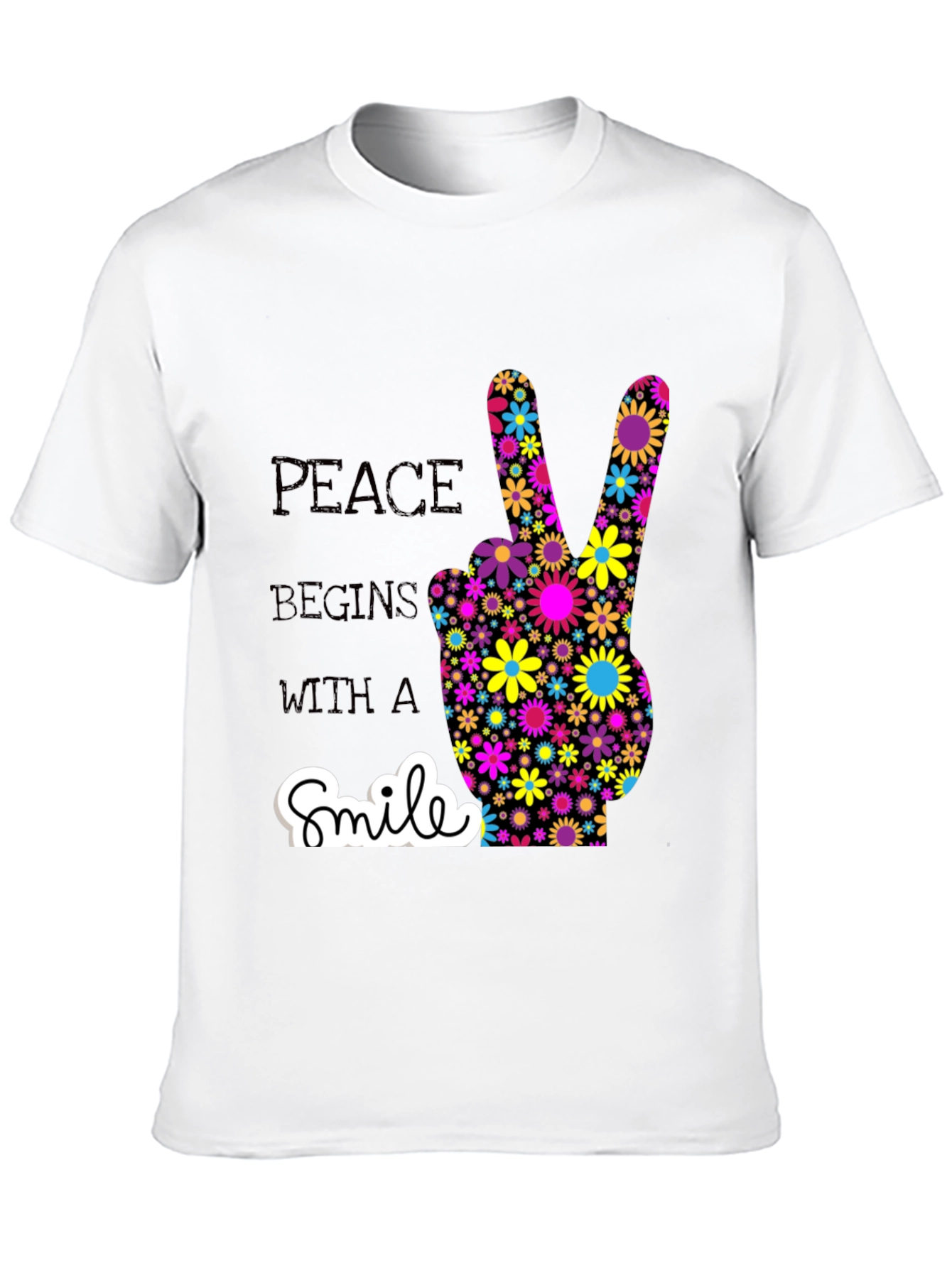 Peace Begins With a Smile Graphic T-Shirt