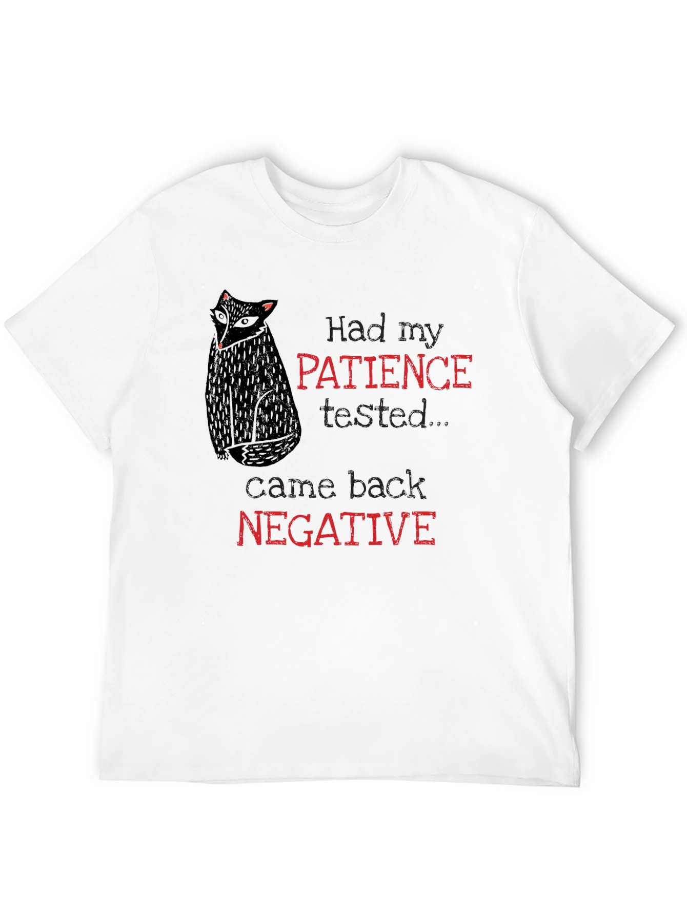 Patience Tested Negative Black Graphic Tee