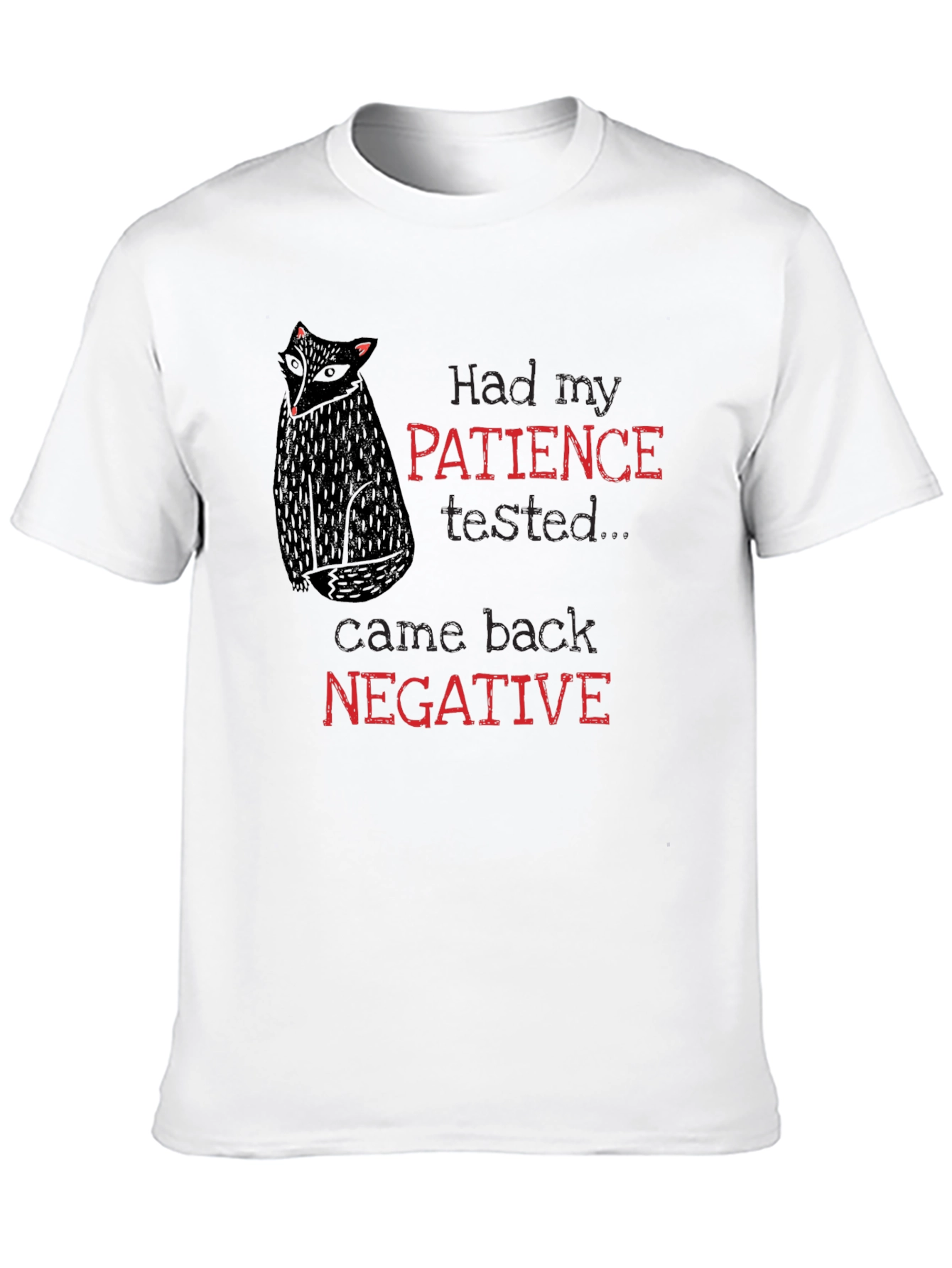 Patience Tested Negative Black Graphic Tee