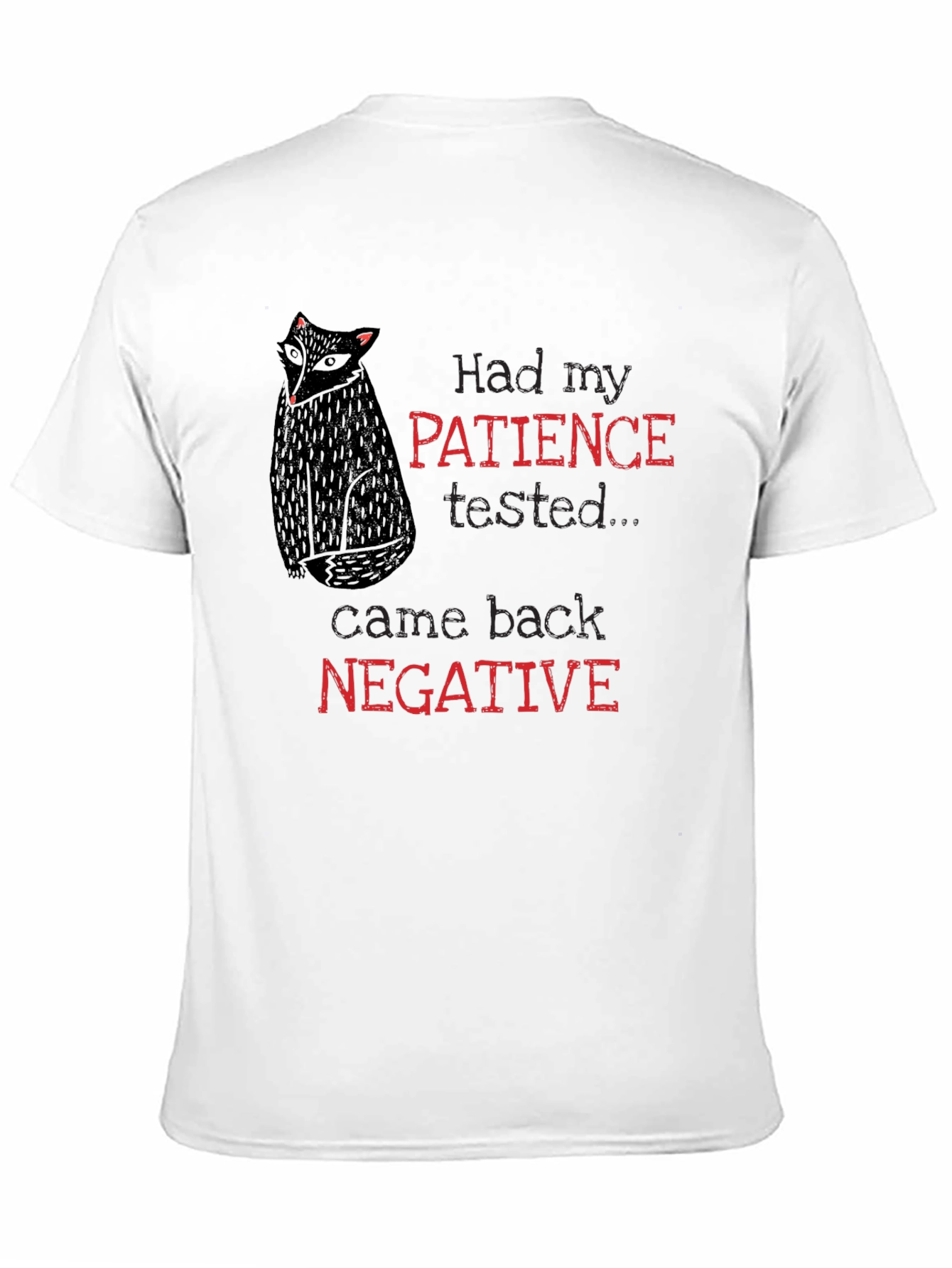 Patience Tested Negative Black Graphic Tee