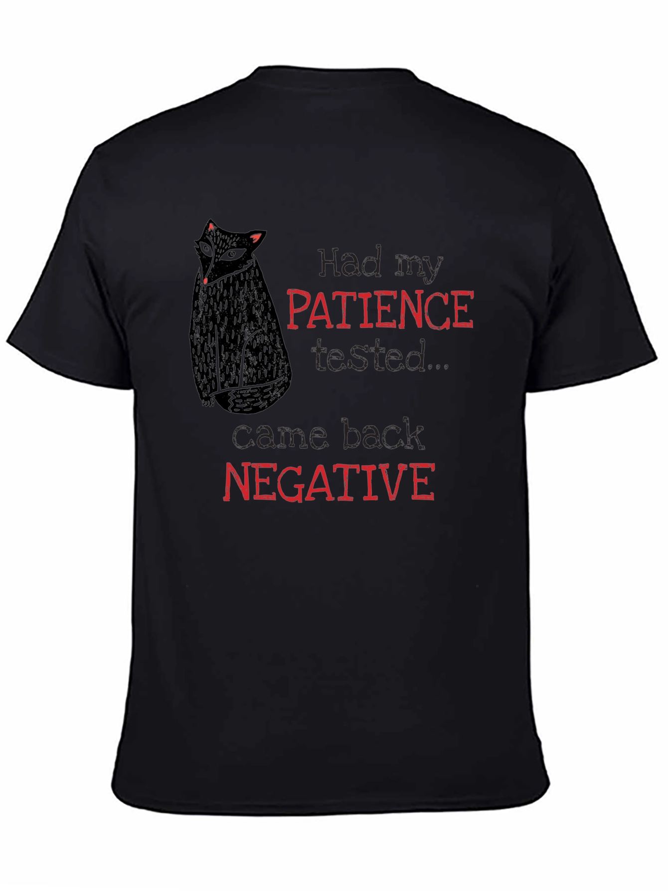 Patience Tested Negative Black Graphic Tee