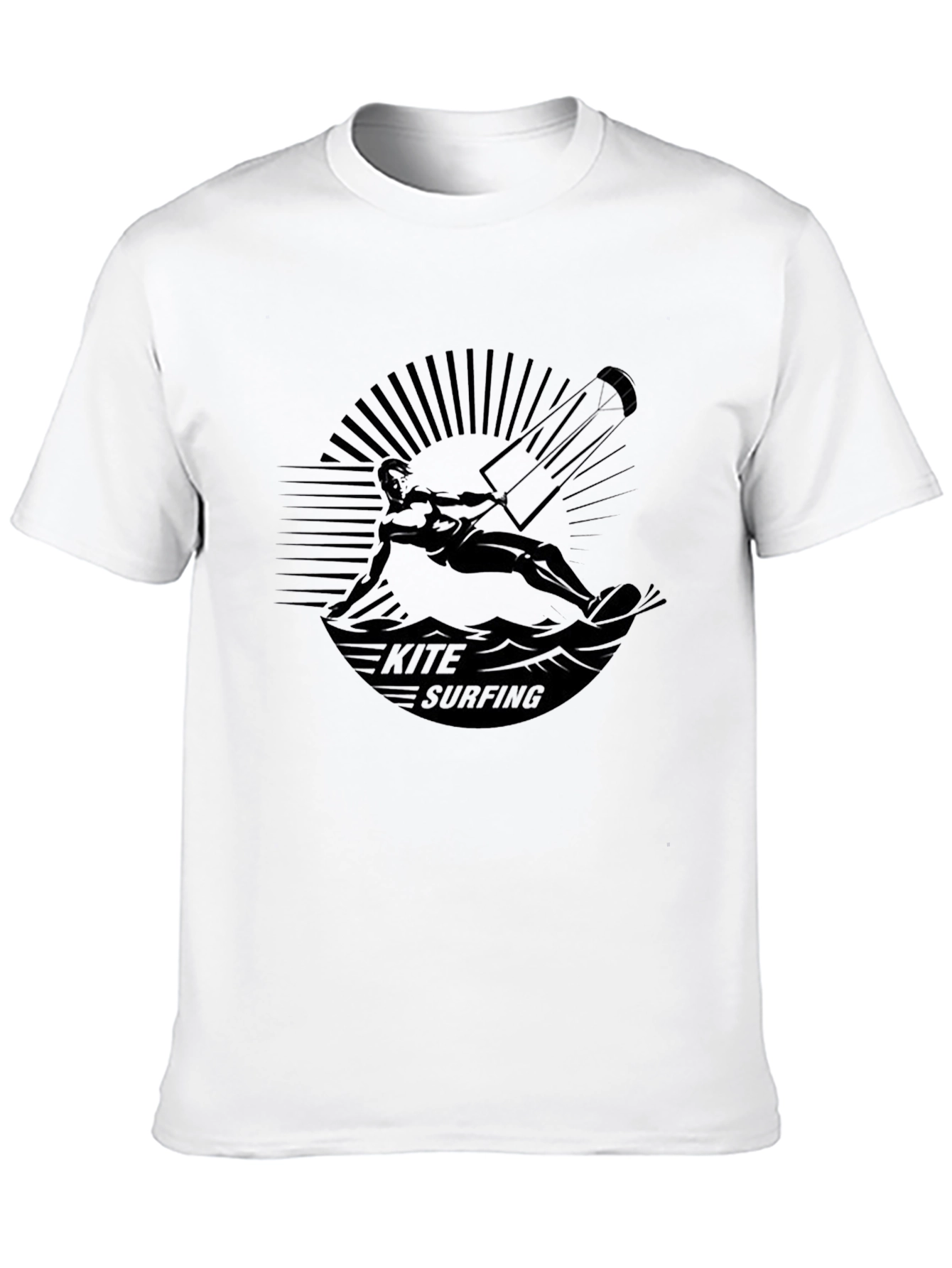 Kite Surfing Graphic Black T-Shirt