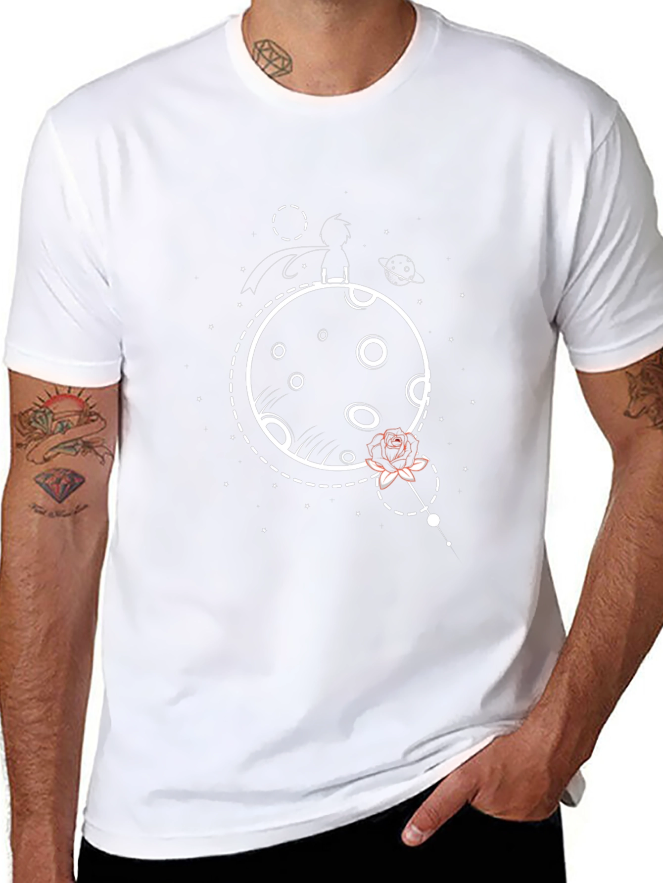 Little Prince Rose Graphic Tee - Black