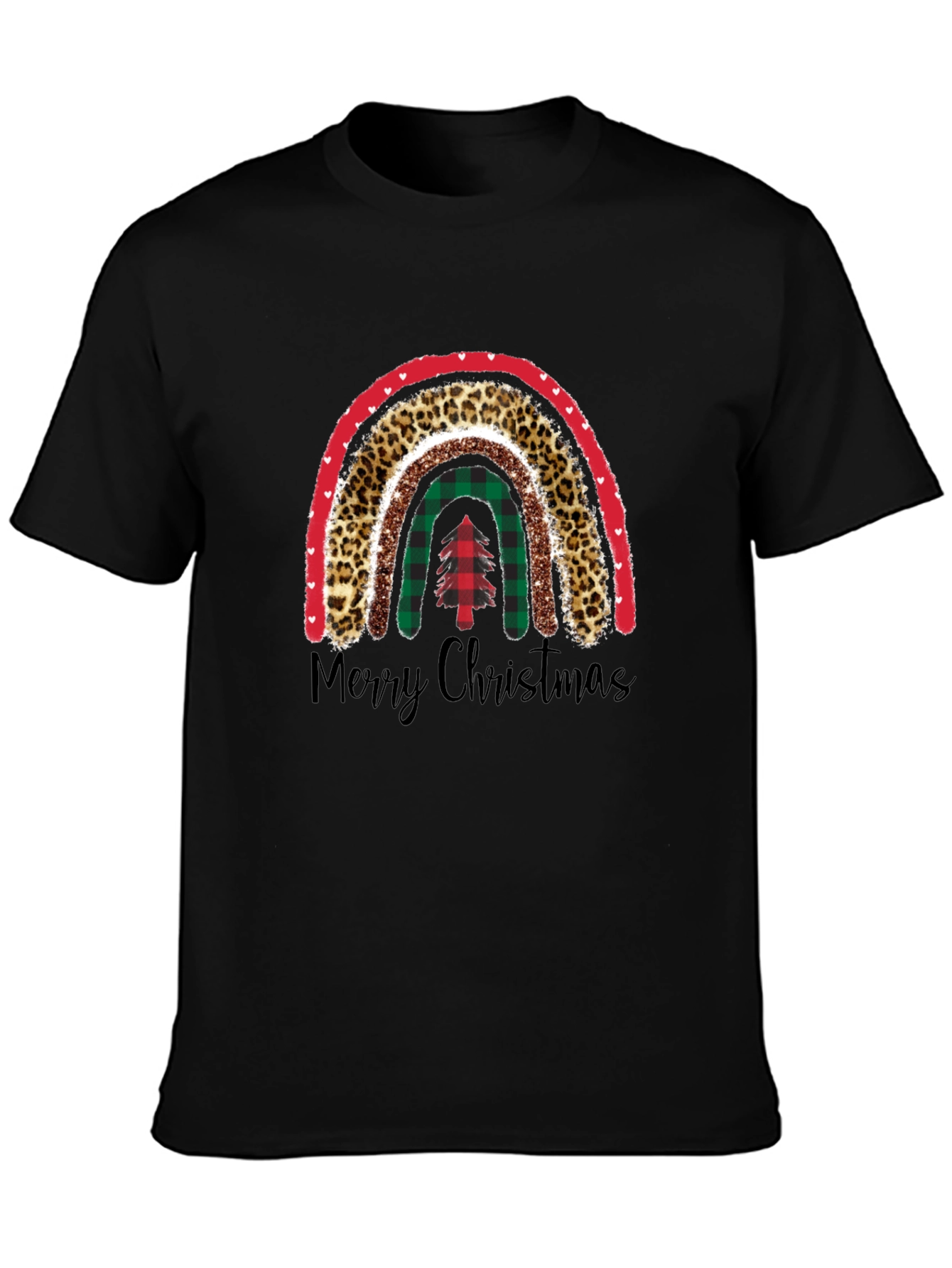 Merry Christmas Rainbow Graphic T-Shirt