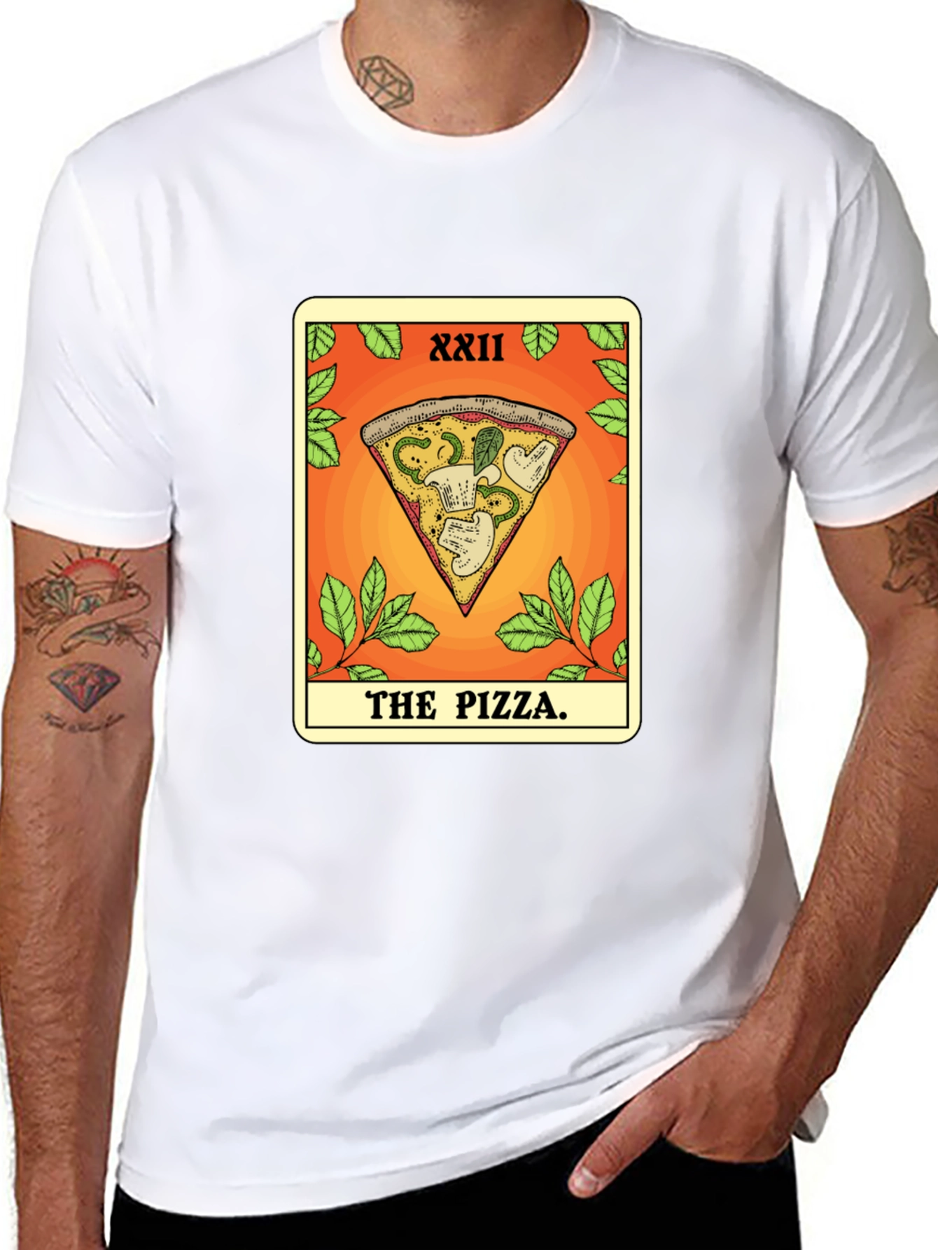 Pizza Tarot Card T-Shirt - Novelty Graphic Tee