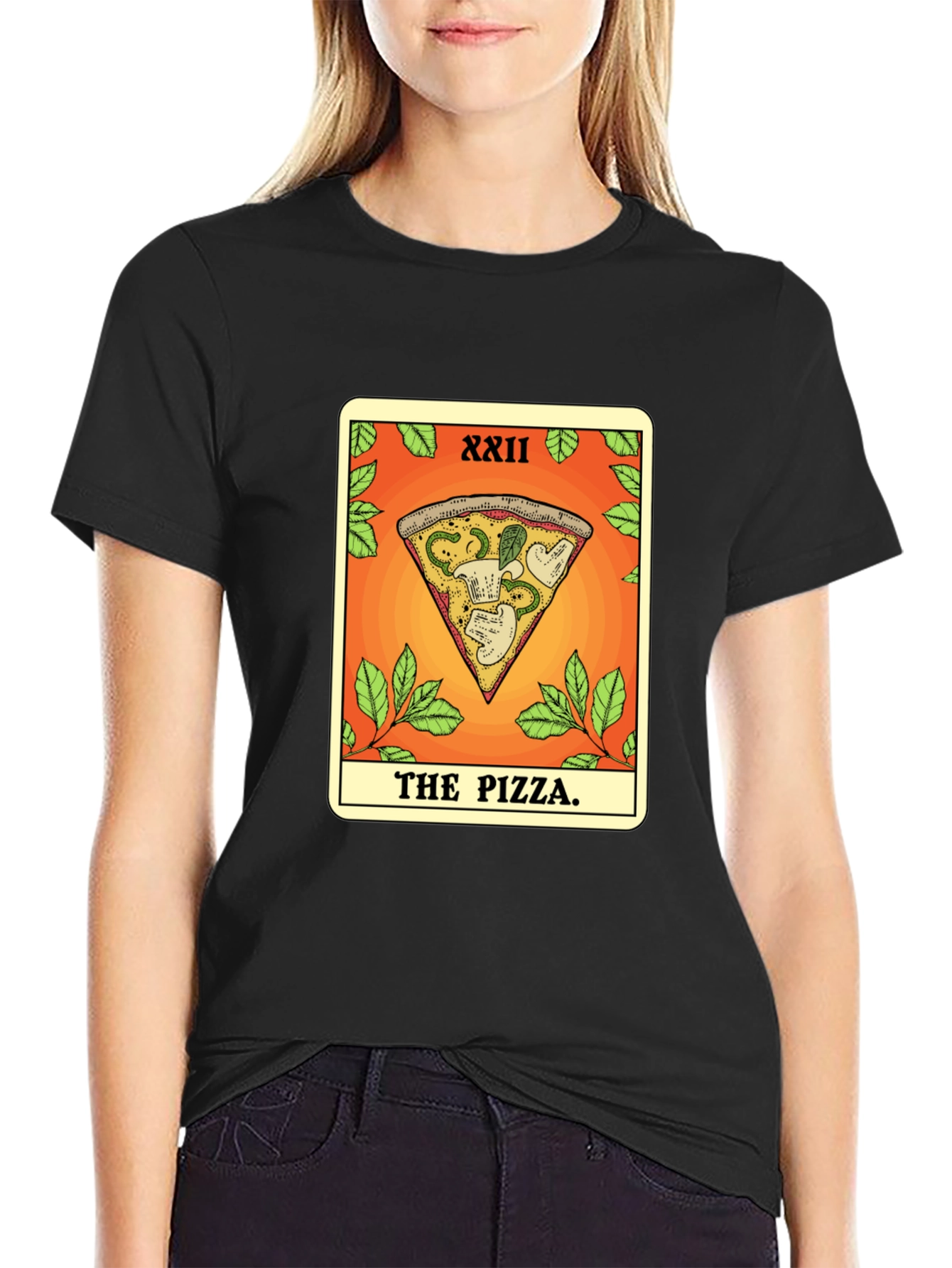 Pizza Tarot Card T-Shirt - Novelty Graphic Tee