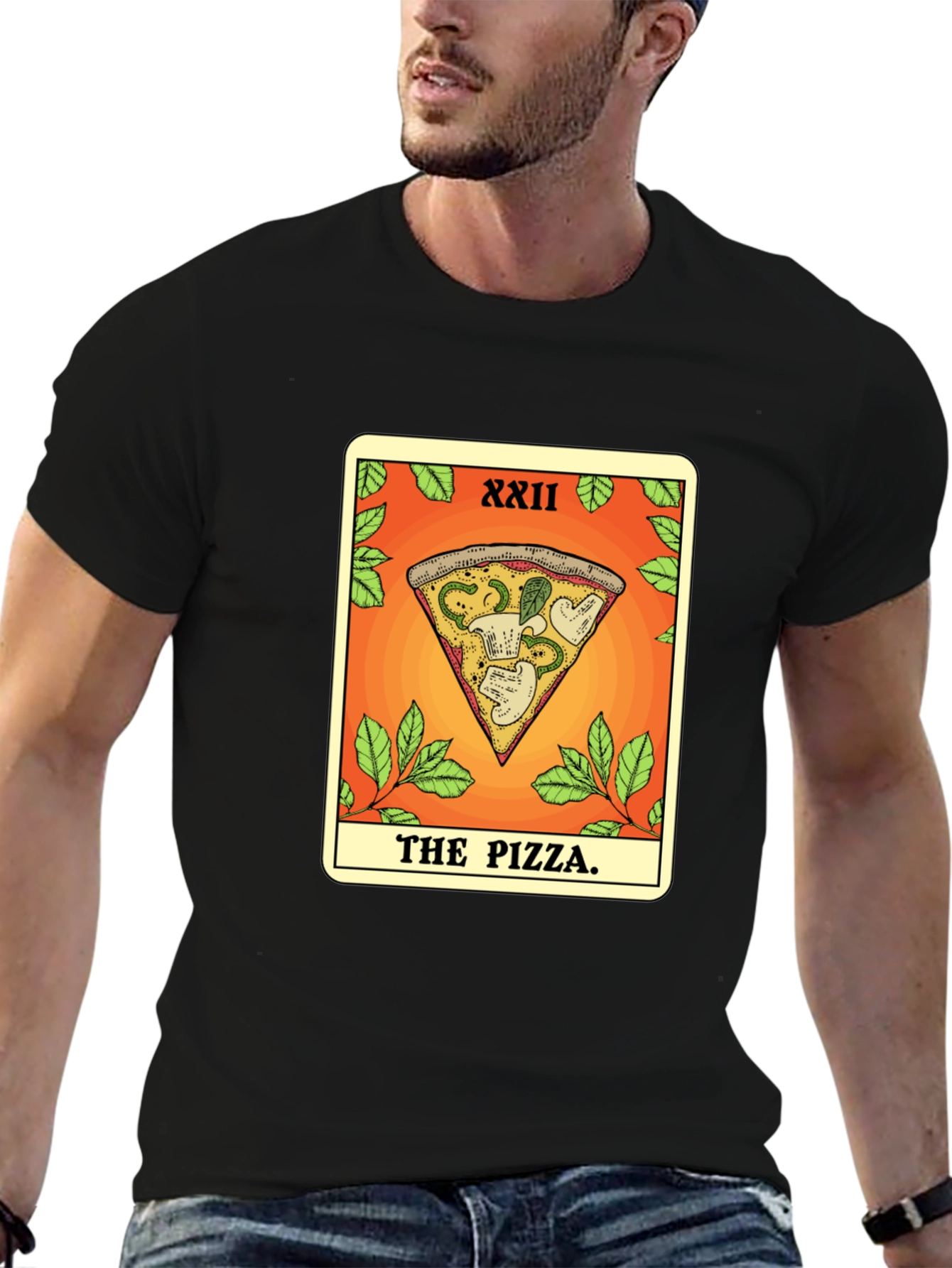 Pizza Tarot Card T-Shirt - Novelty Graphic Tee