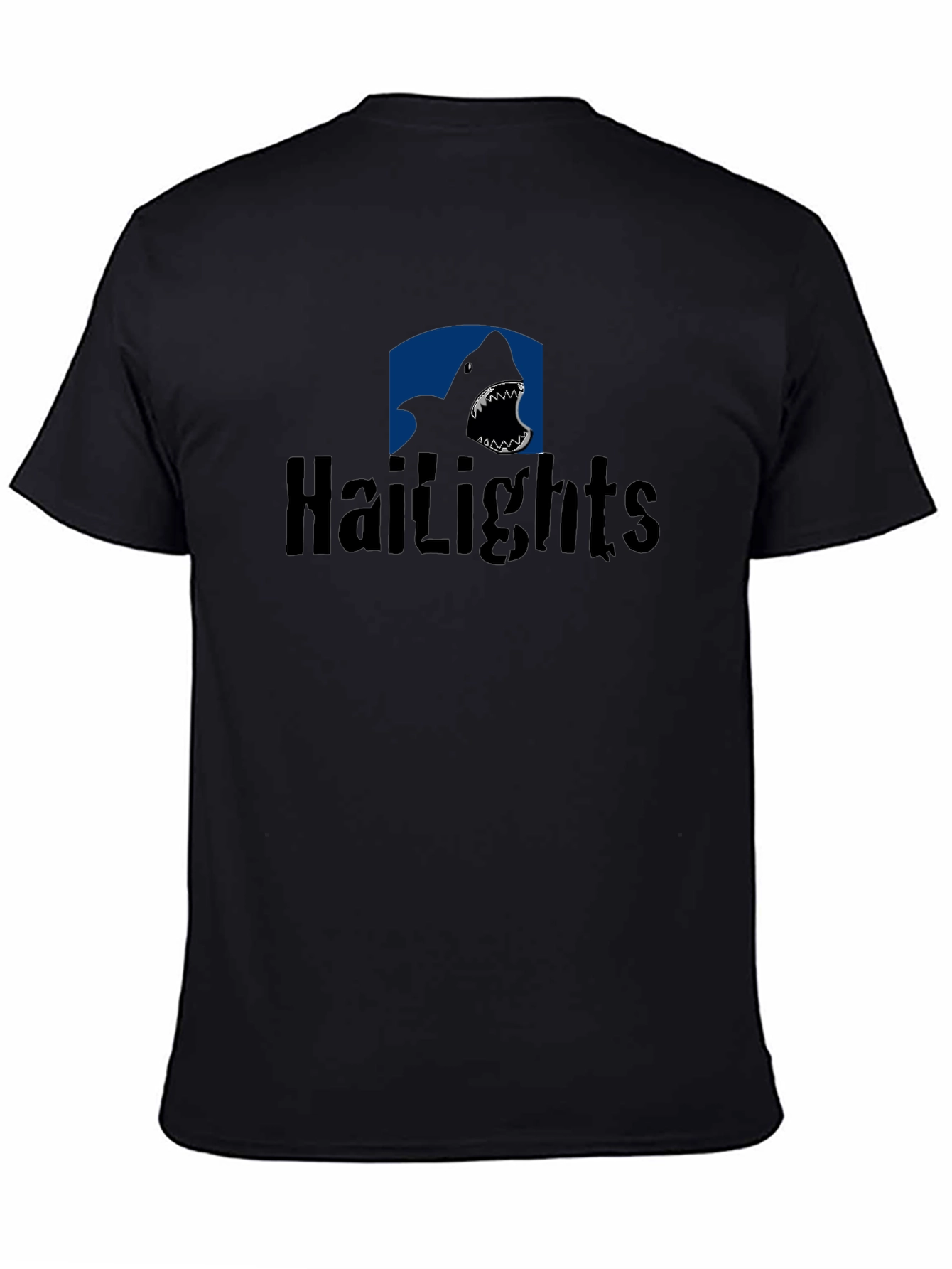 Hailights Shark Graphic Tee - Mens Black Cotton T-Shirt